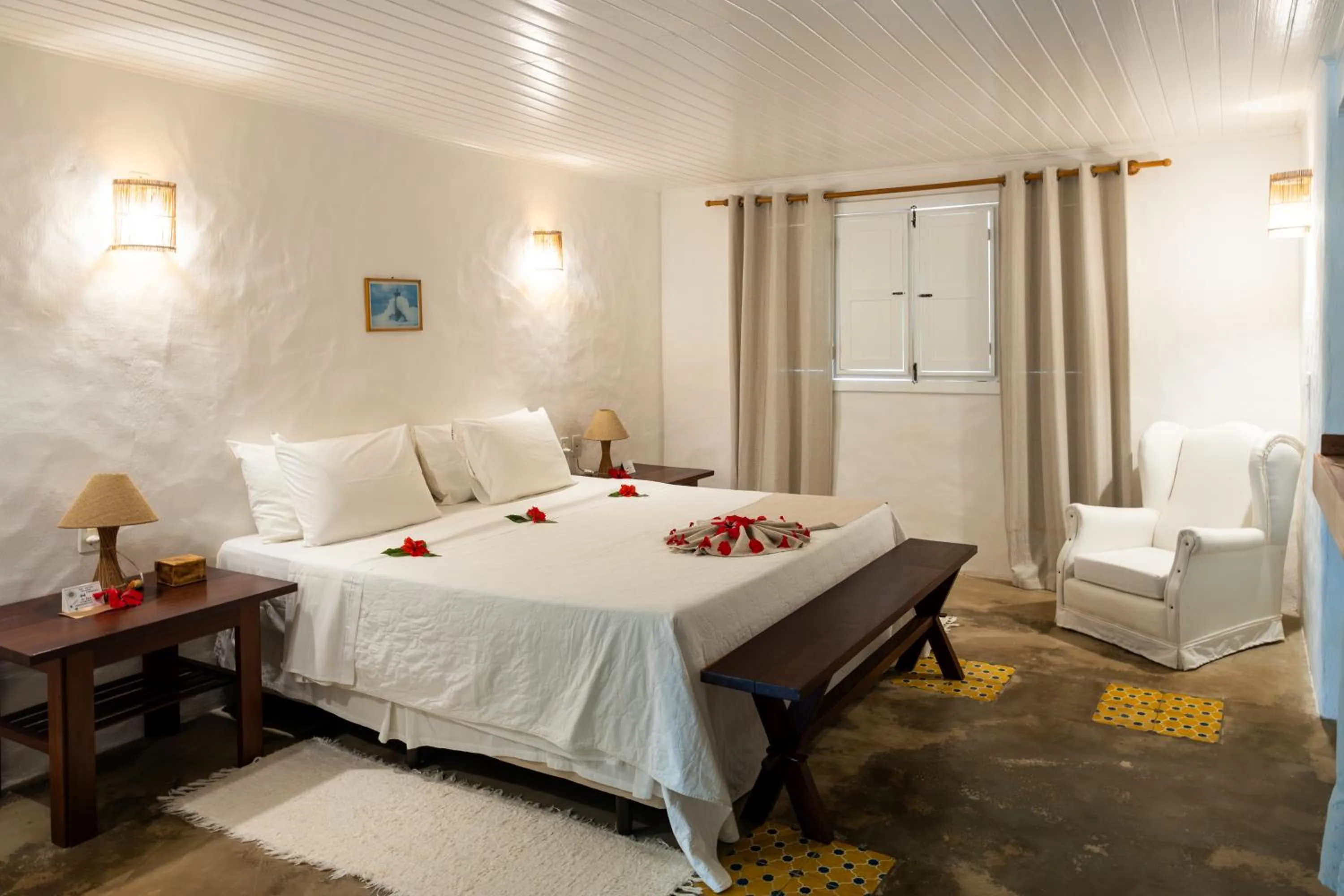 Bed in Pousada Aldeia Beijupirá