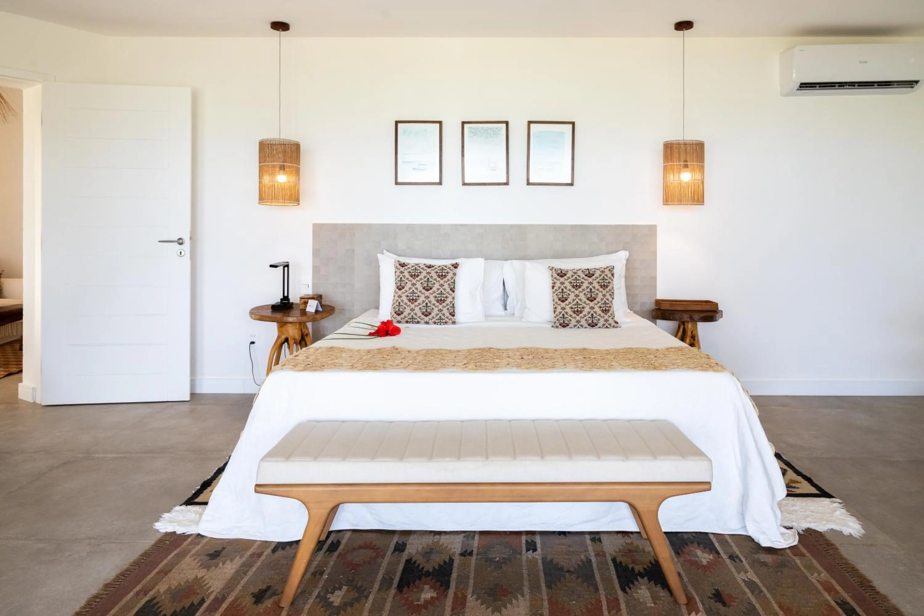 Bed in Pousada Aldeia Beijupirá