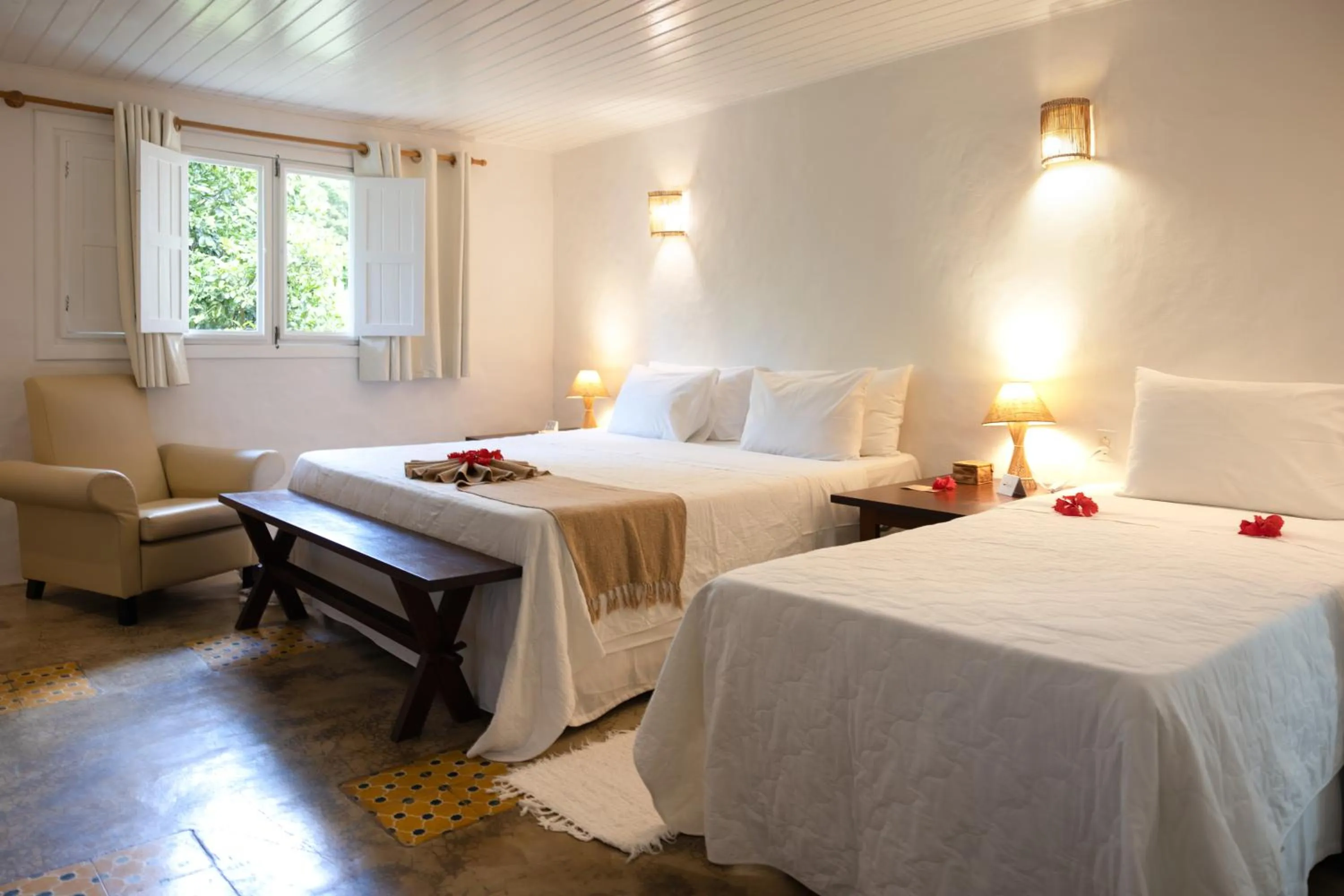 Bed in Pousada Aldeia Beijupirá