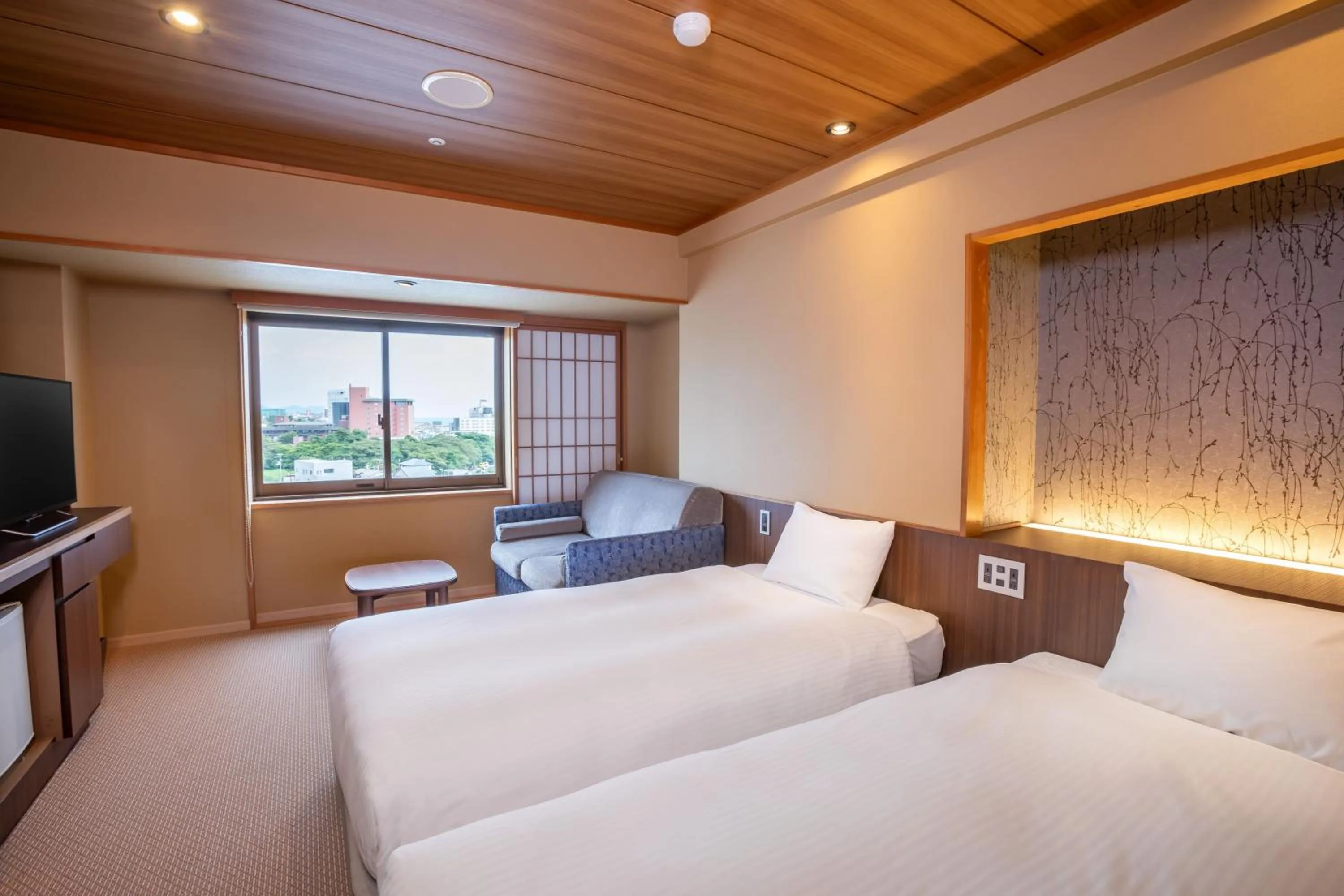 Photo of the whole room, Bed in Hakodate Hotel Banso