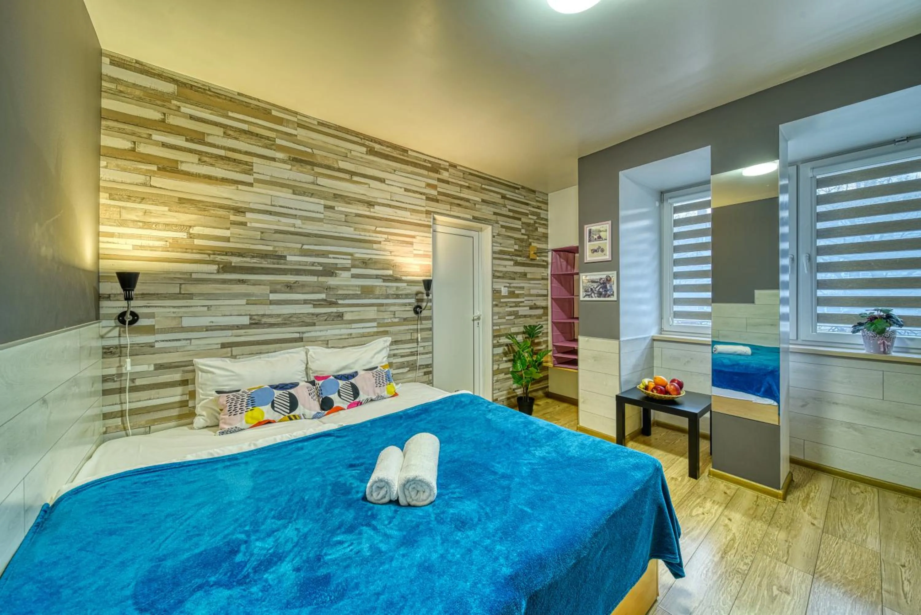 Bed in Fox Rooms Aparthotel