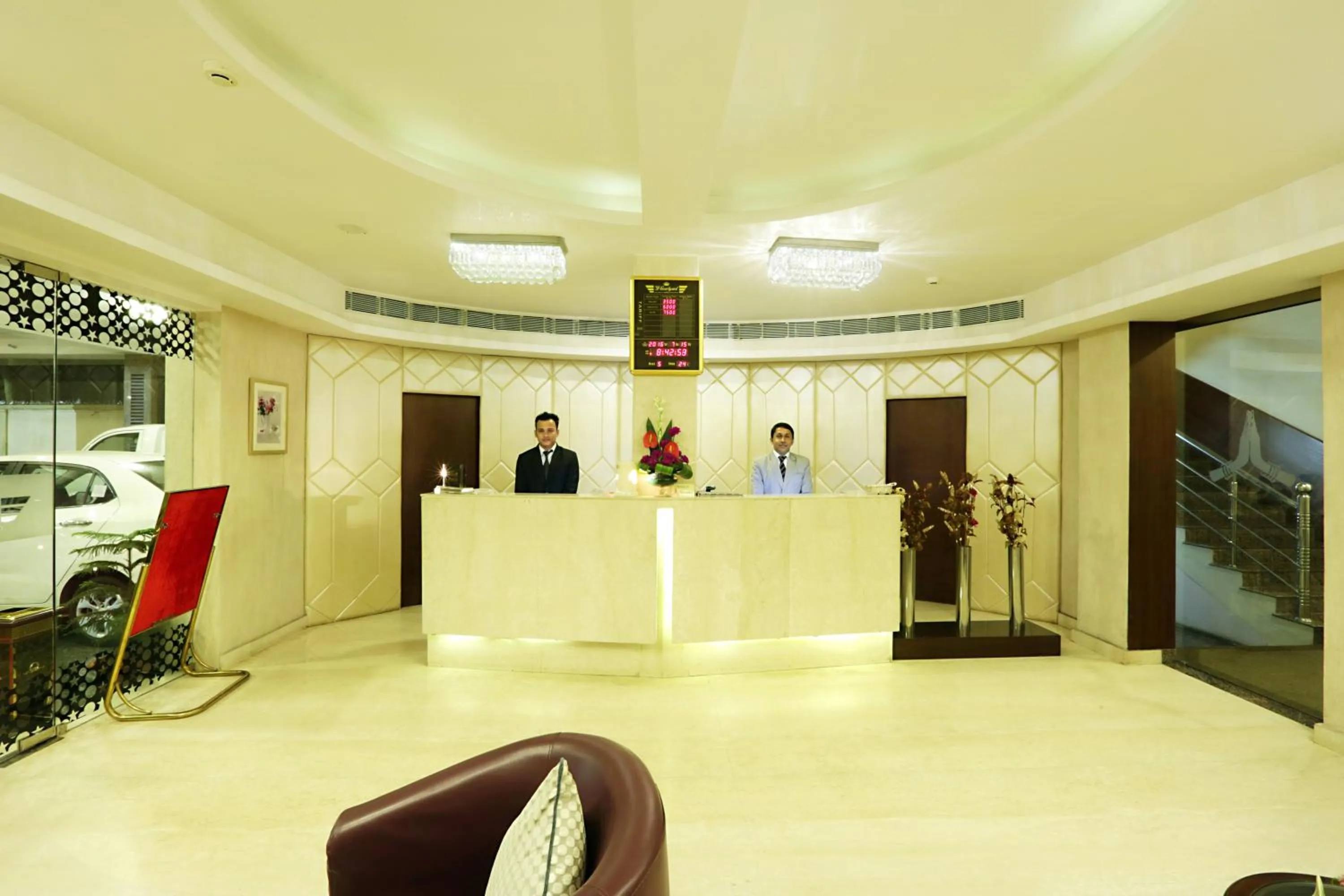 Staff in Hotel D Courtyard