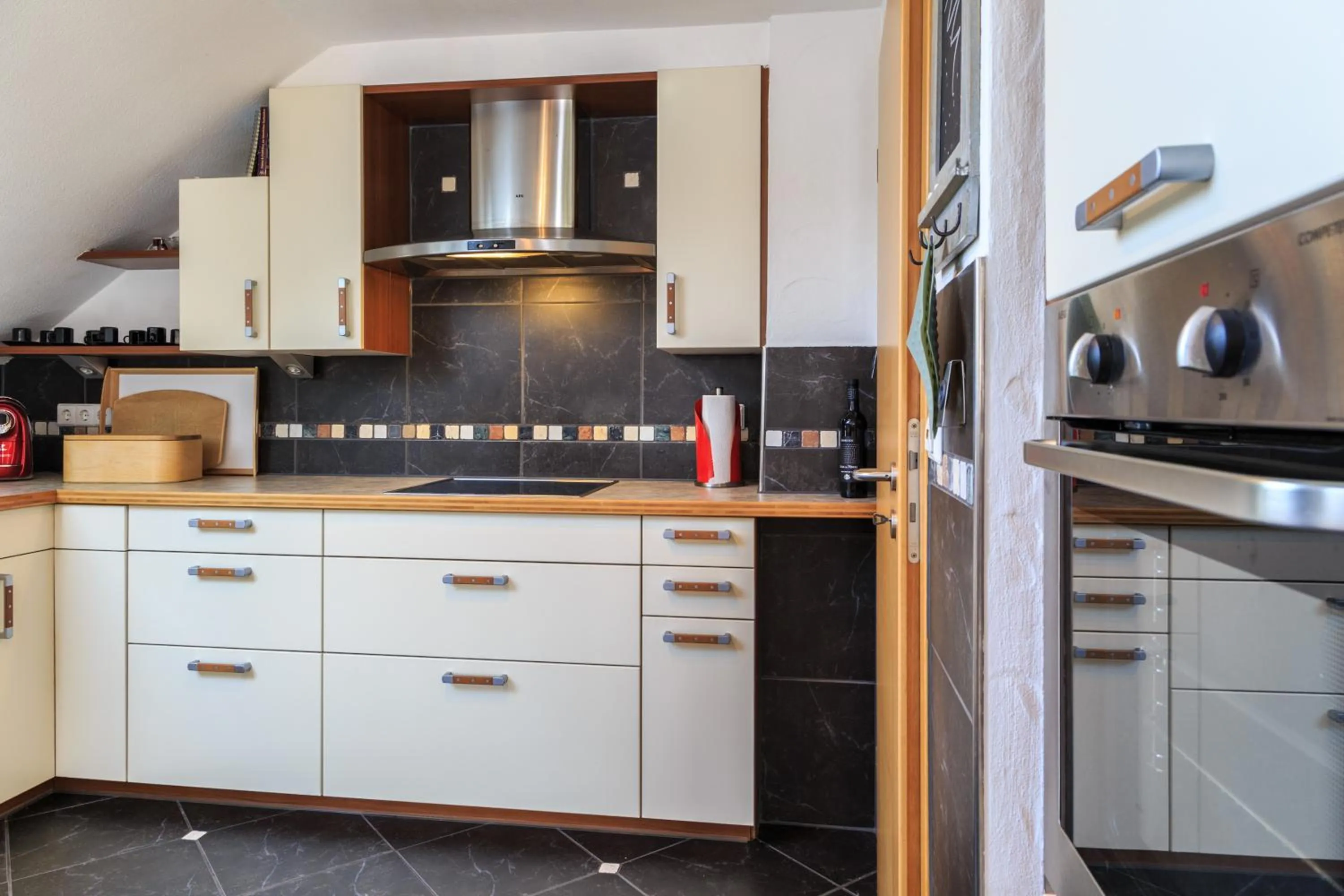 Kitchen or kitchenette in Ferienwohnung Luisa