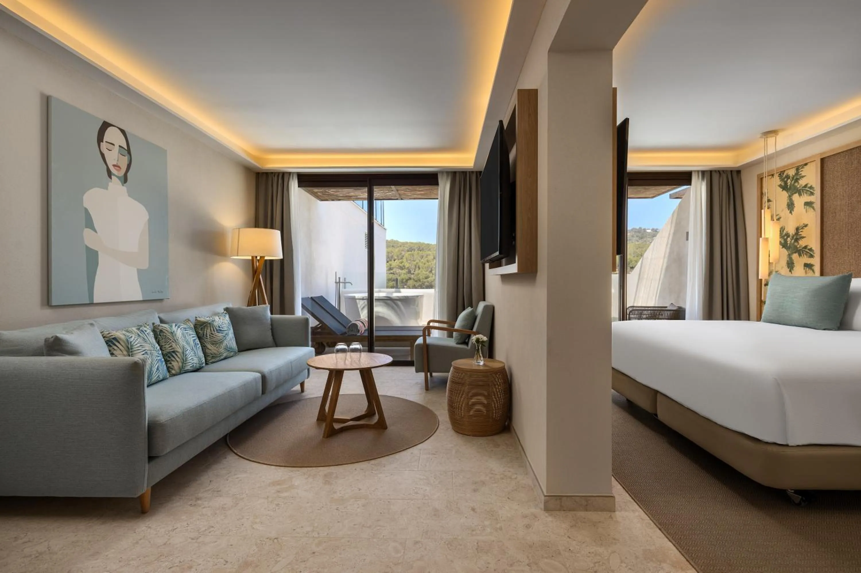 Photo of the whole room, Bed in Cala San Miguel Hotel Ibiza, Curio Collection by Hilton, Adults only