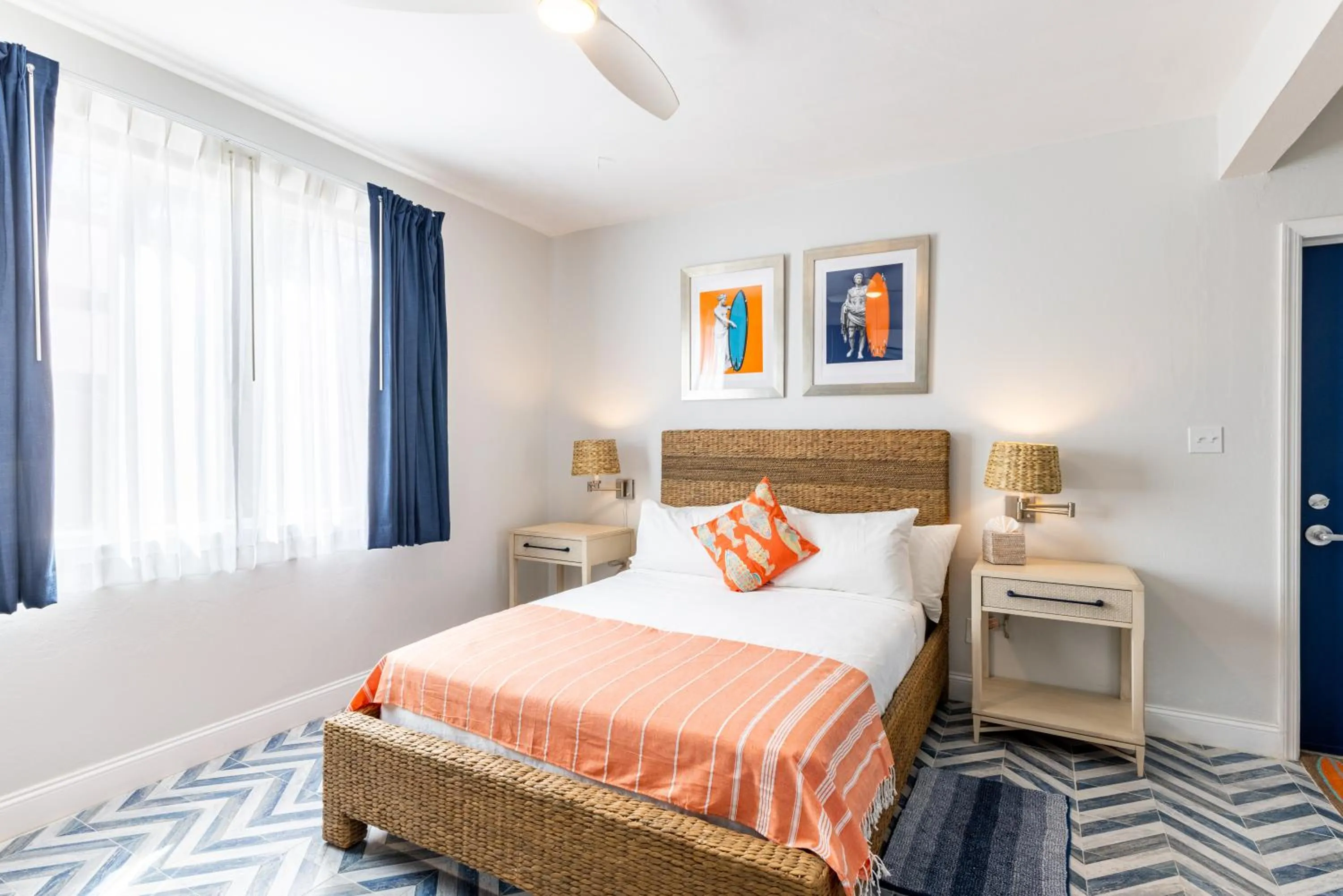 Bed in Sebastian's on the beach hotel