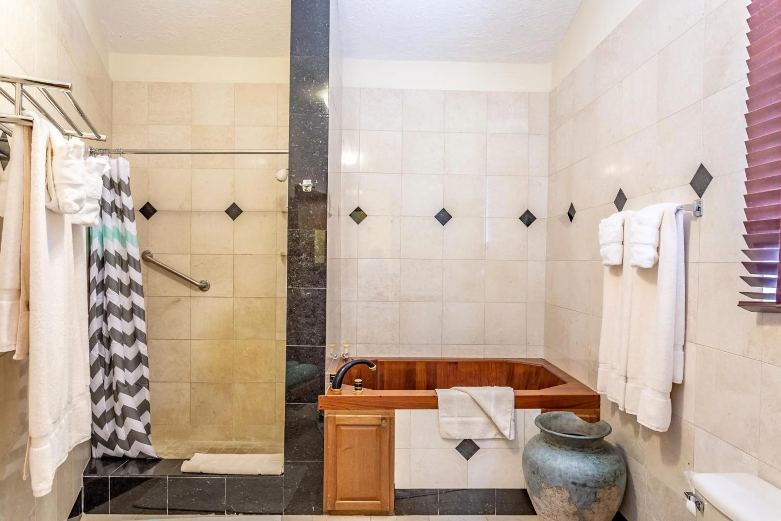 Shower in Sebastian's on the beach hotel