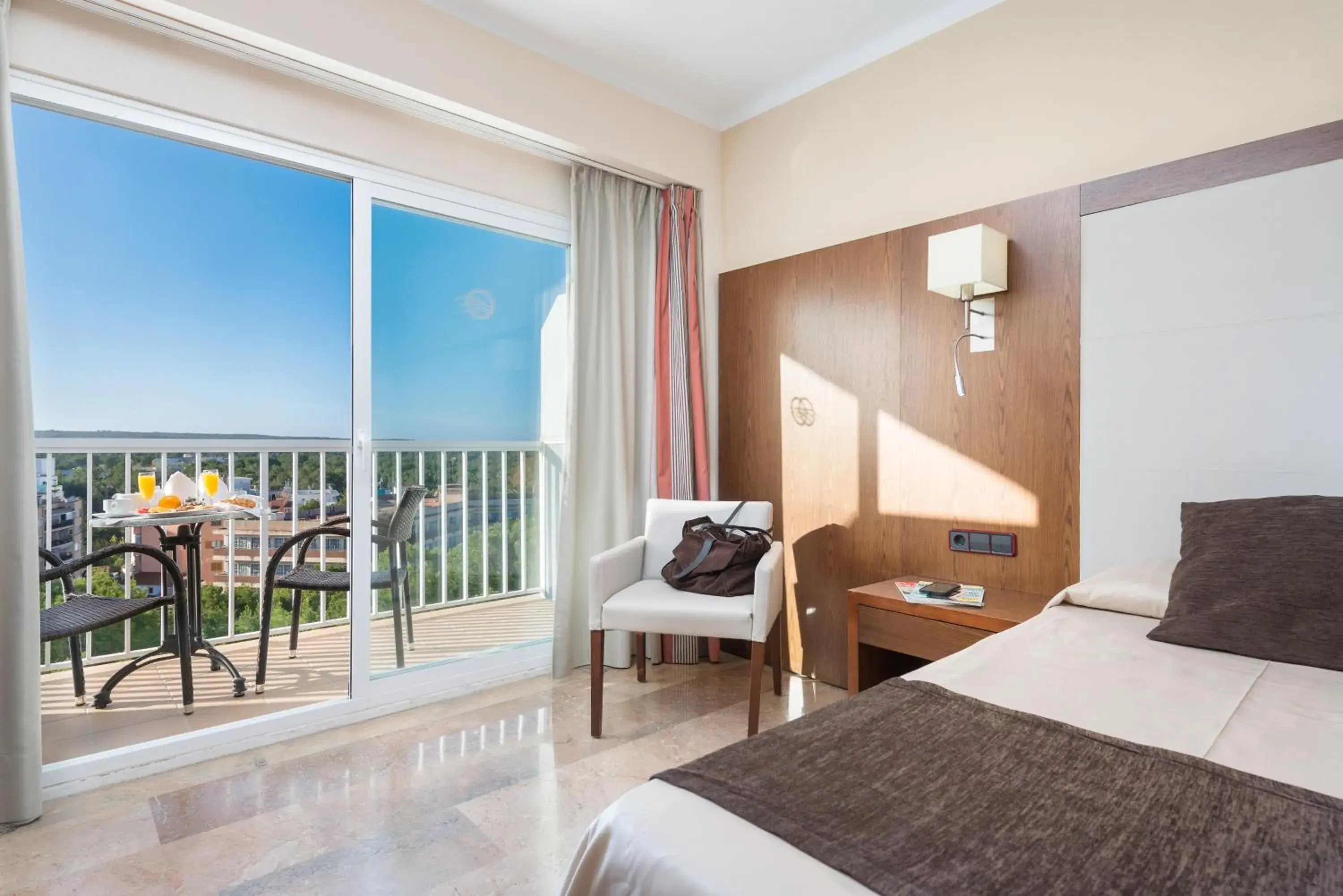 Balcony/Terrace, Bed in Hotel Torre Azul & Spa - Adults Only Balcony/Terrace, Bed in Hotel Torre Azul & Spa - Adults Only