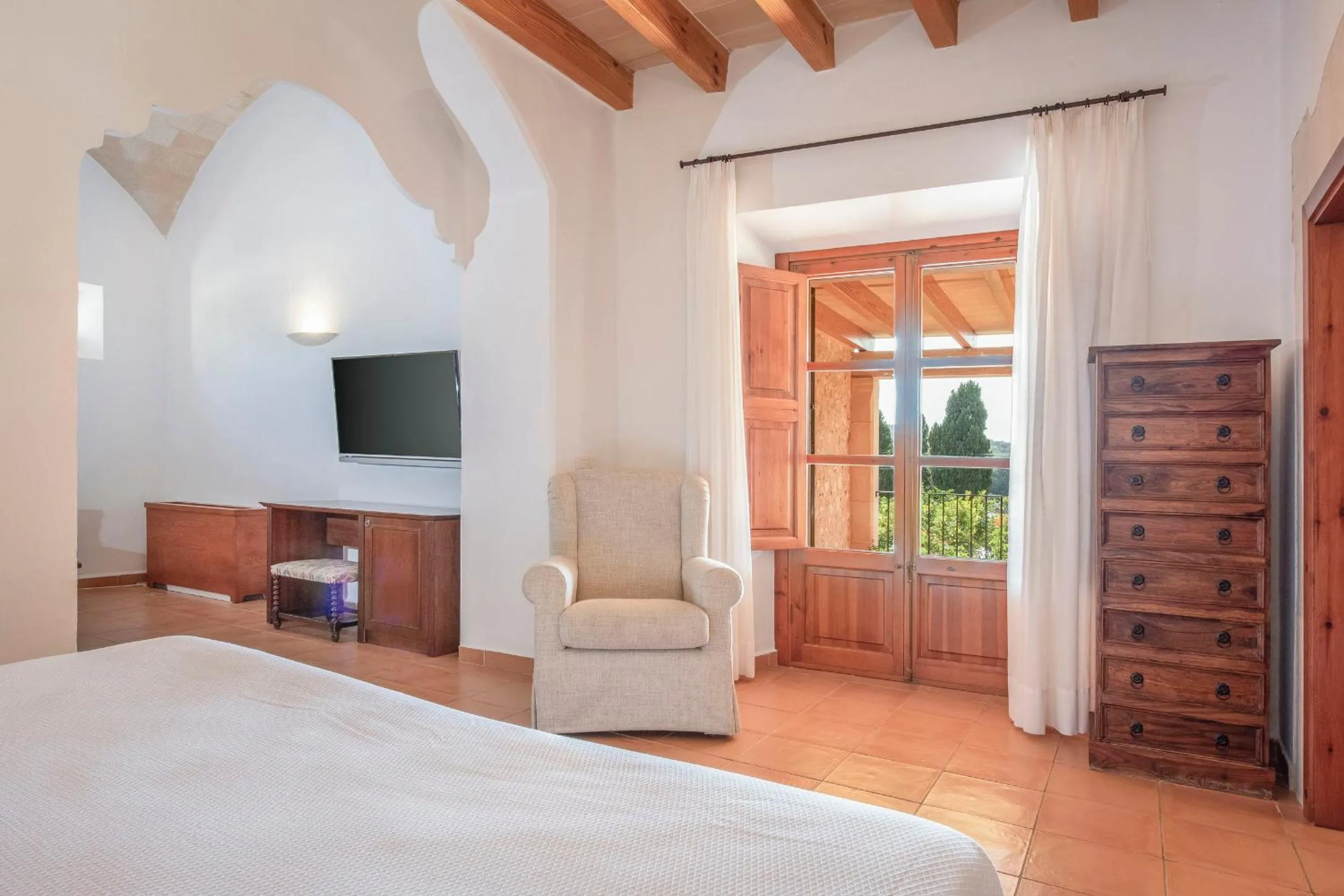 Bedroom, Bed in Finca Son Roig by Valentin