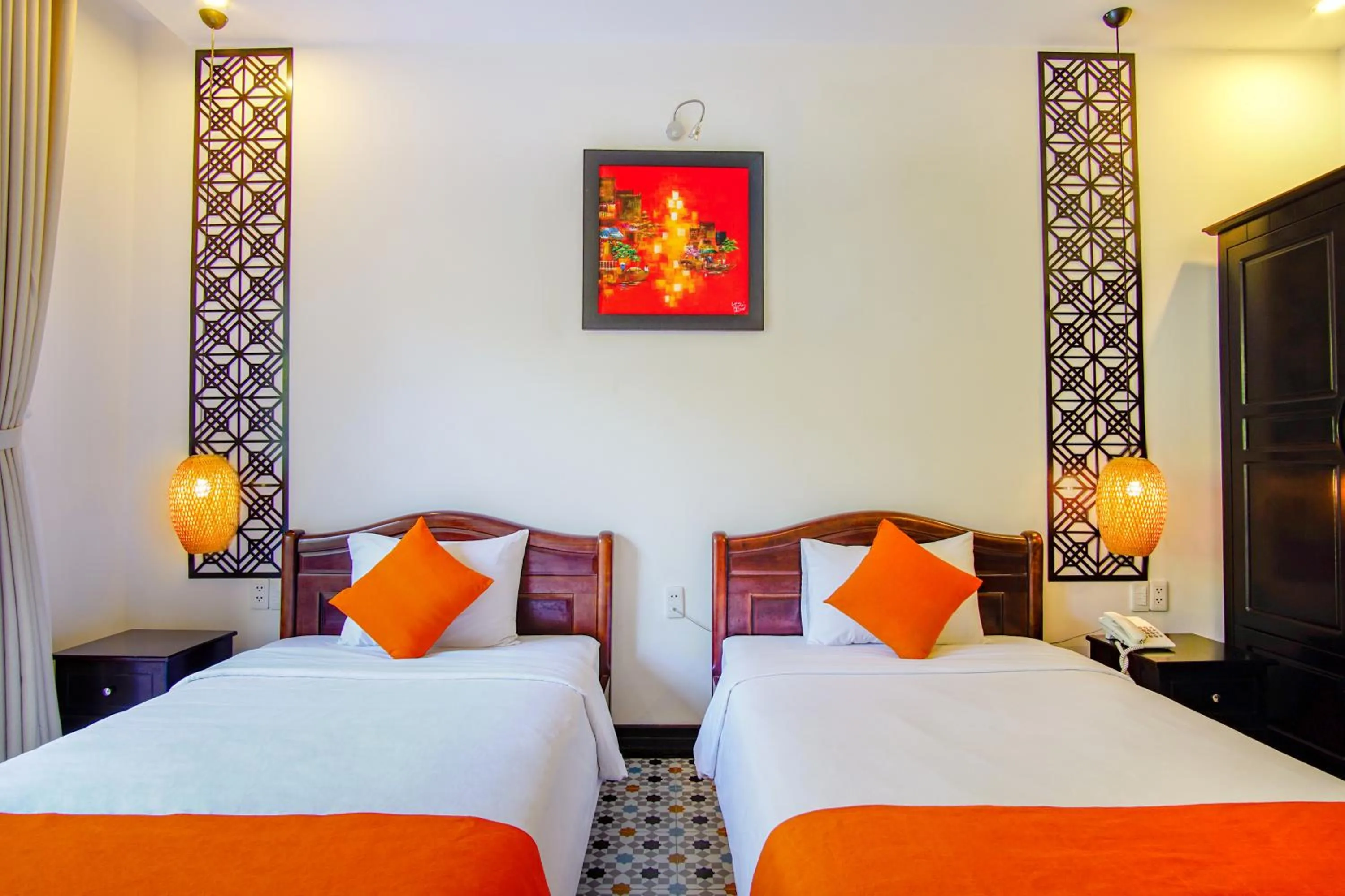 Bedroom, Bed in Rural Scene Villa