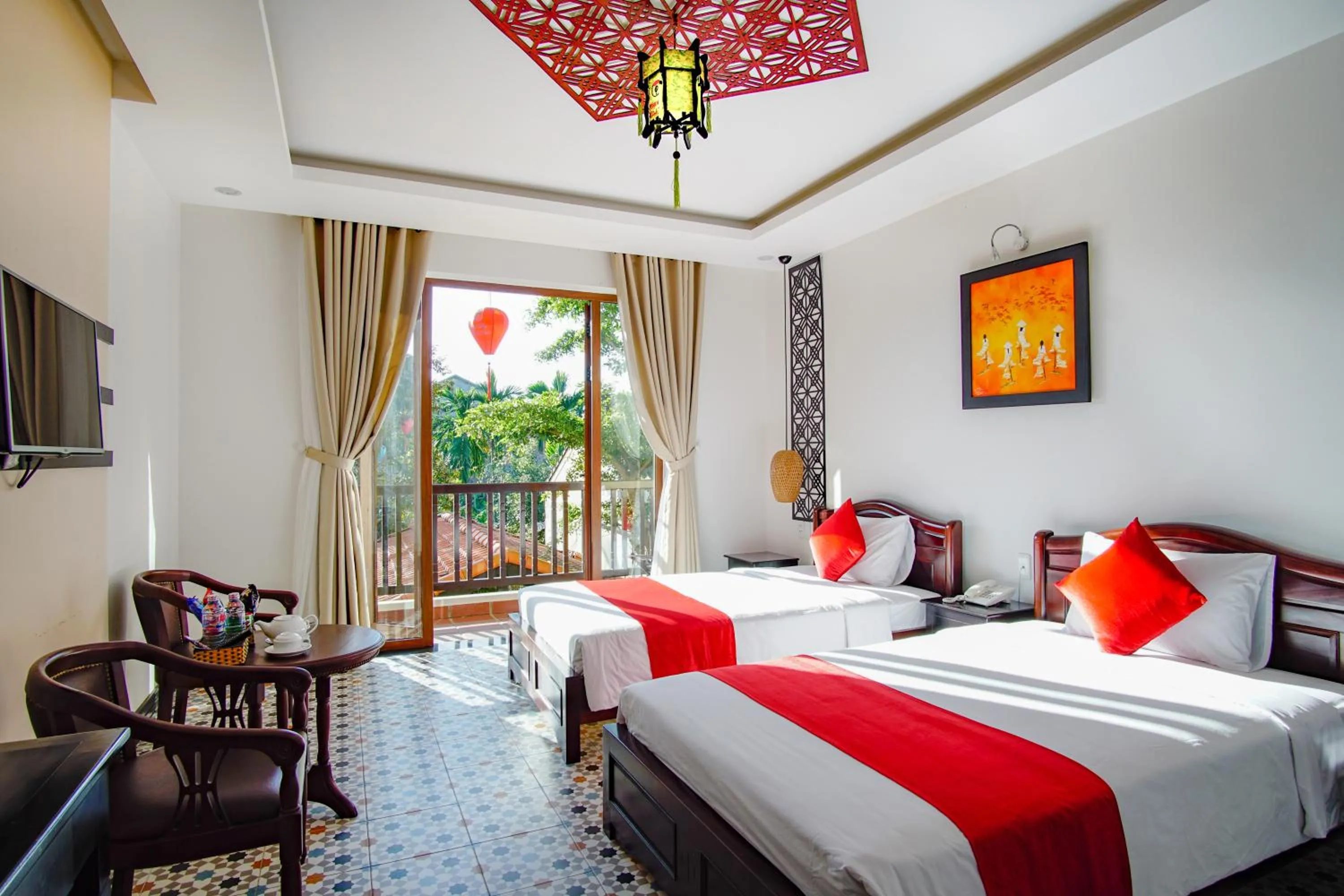 Bedroom, Bed in Rural Scene Villa