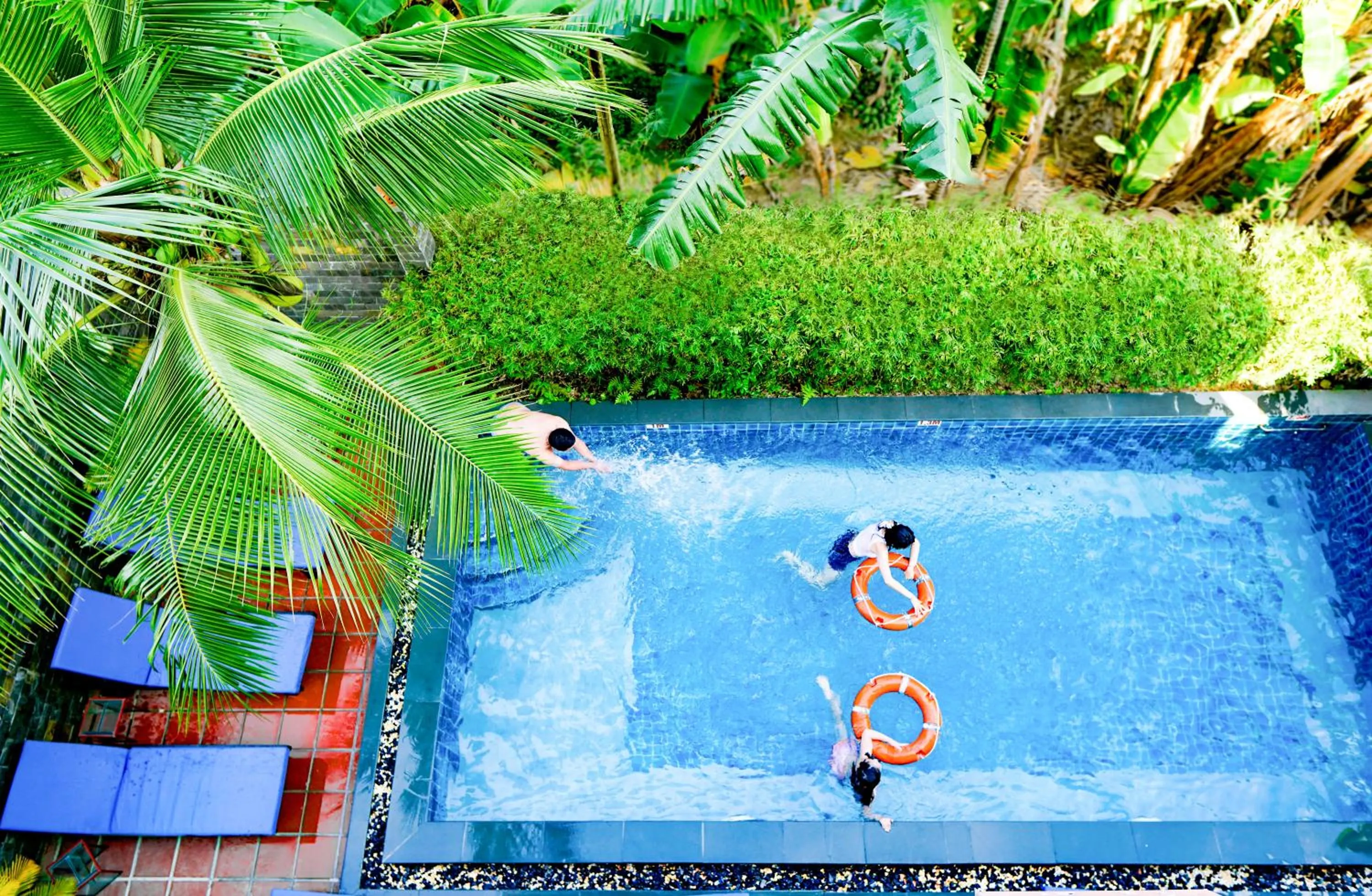 People in Rural Scene Villa