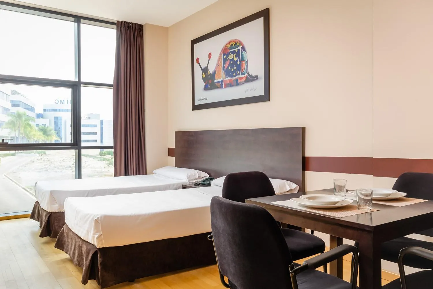 Dining area, Bed in Aparthotel Wellness