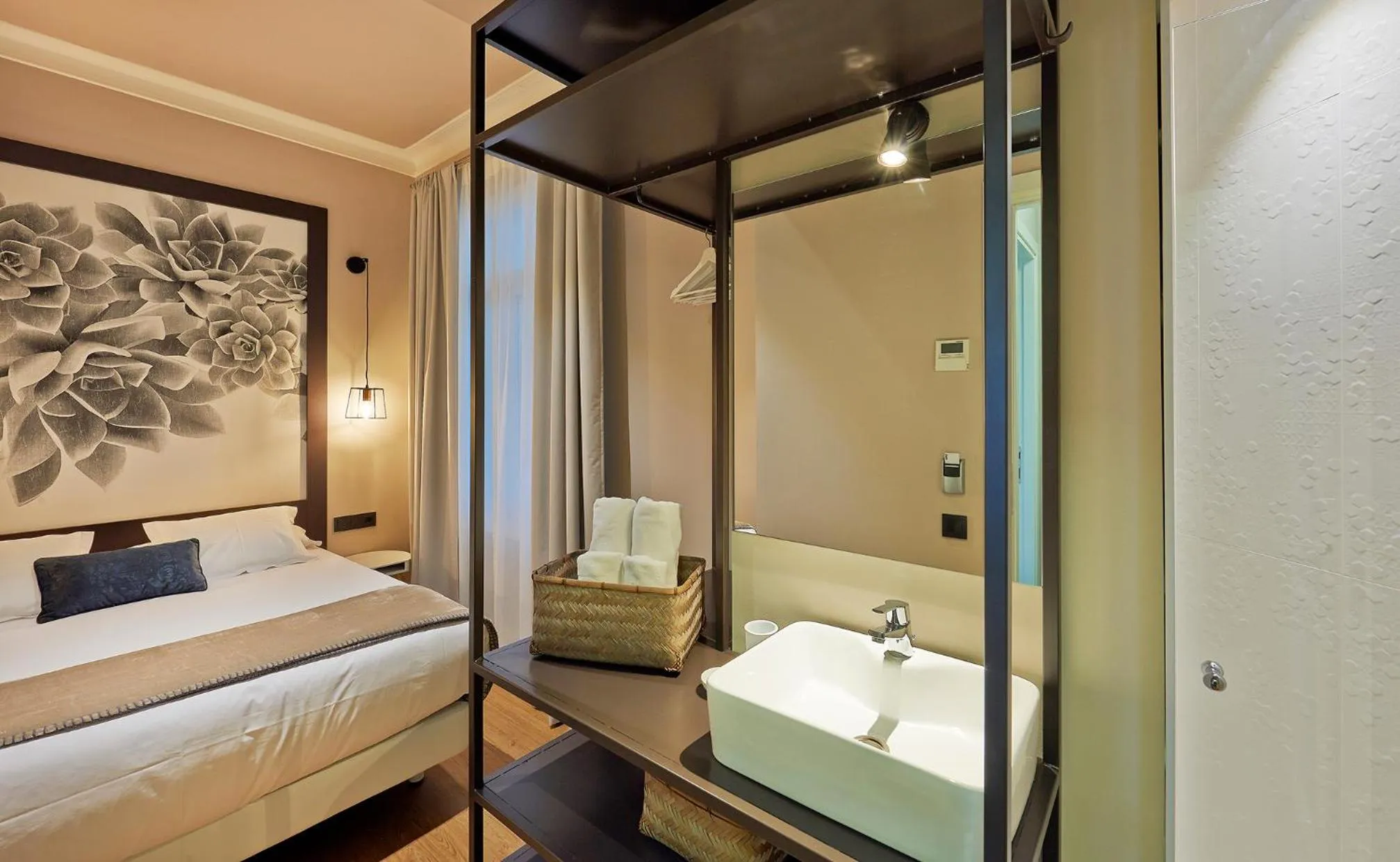 Bed in Hostal Central Barcelona