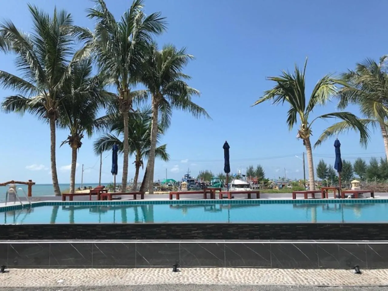 Pool view in Breeze Bay Villa