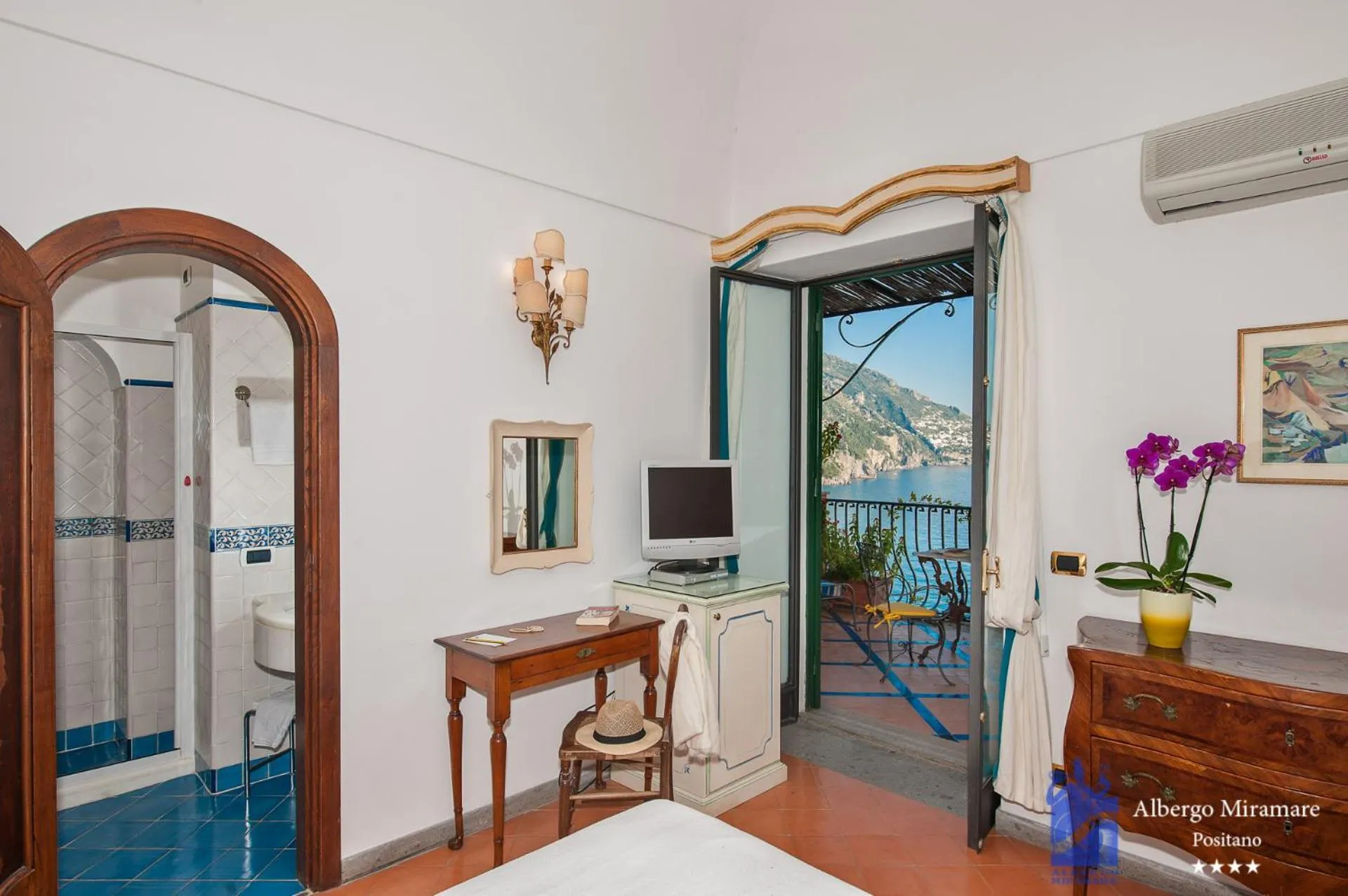 Double Room with Sea View in Albergo Miramare Positano