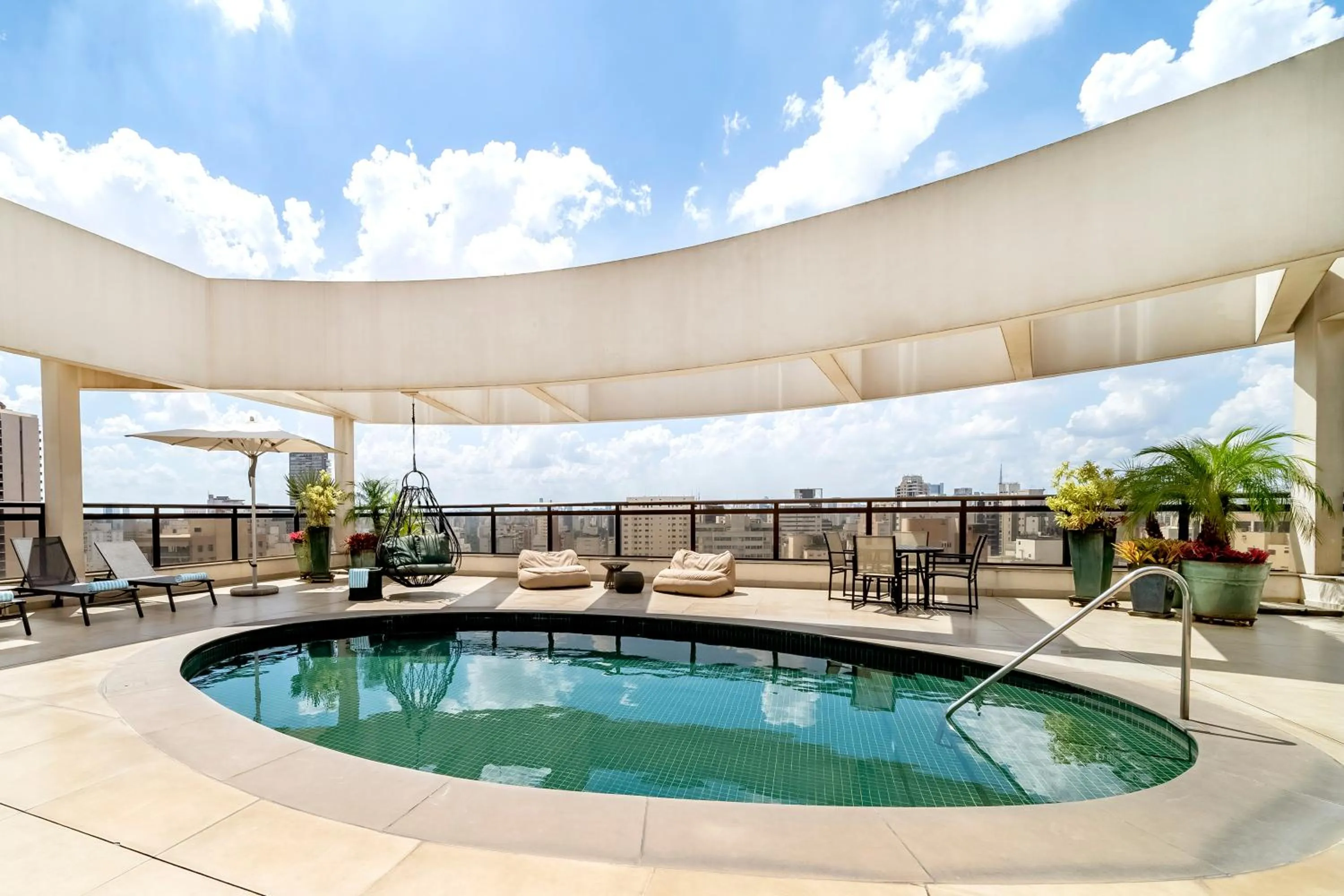 Pool view in Grand Mercure SP Itaim Bibi