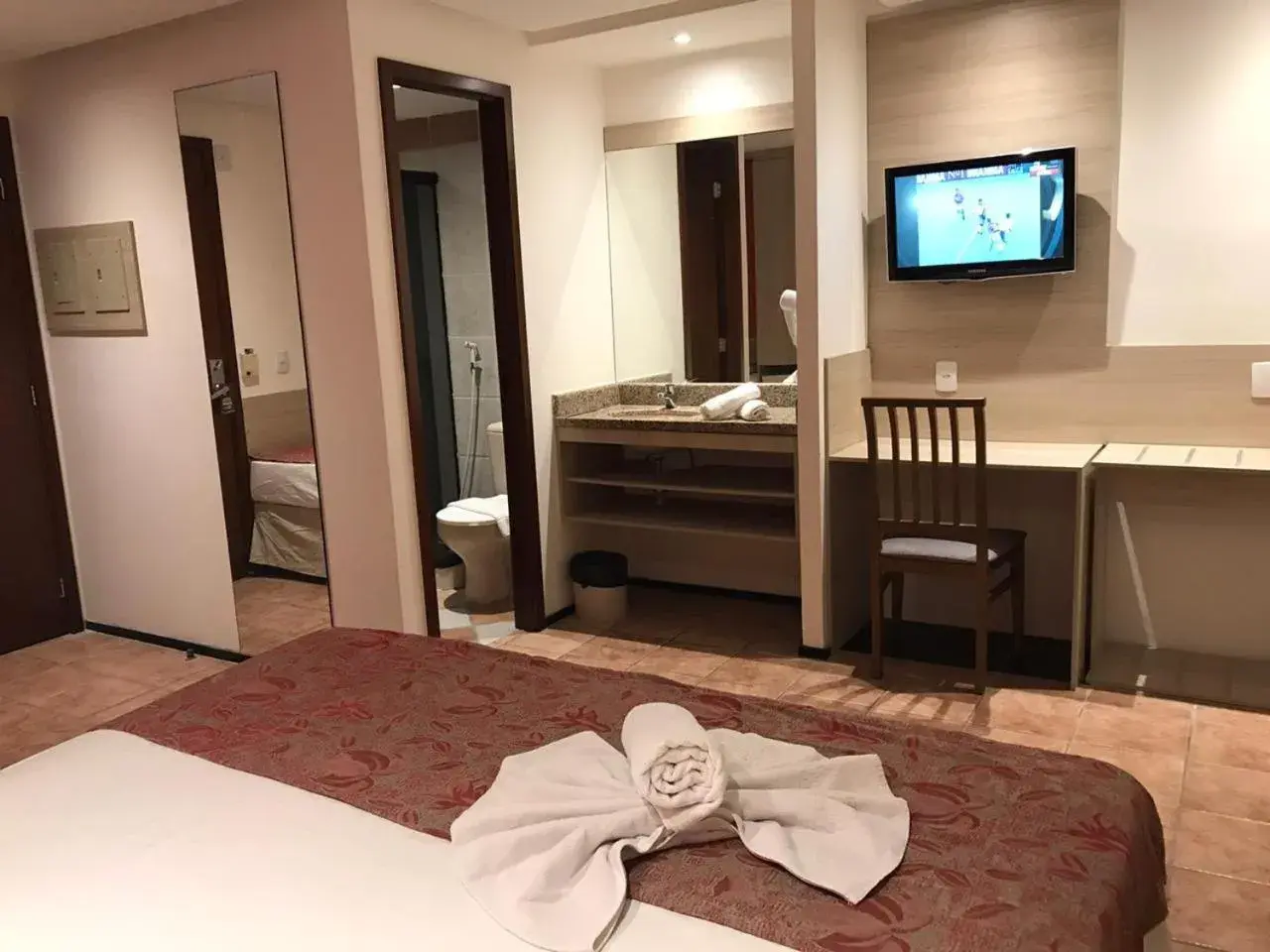 Bed in Plaza Praia Suítes Bed in Plaza Praia Suítes