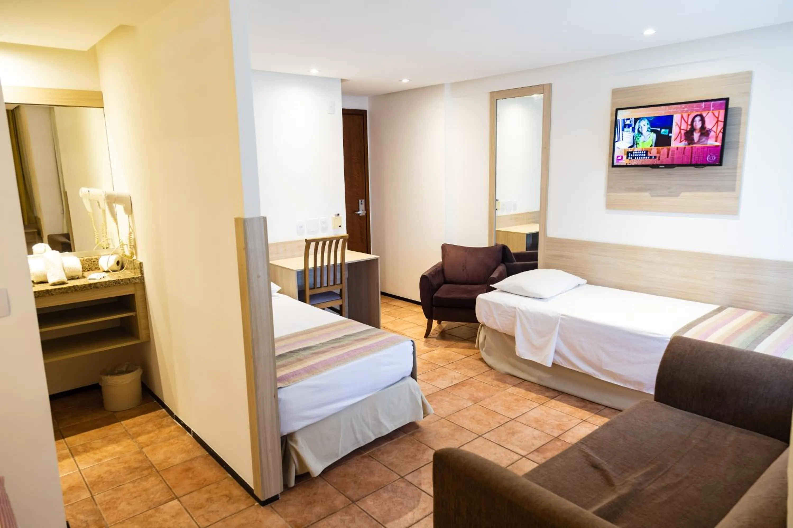 Bed in Plaza Praia Suítes