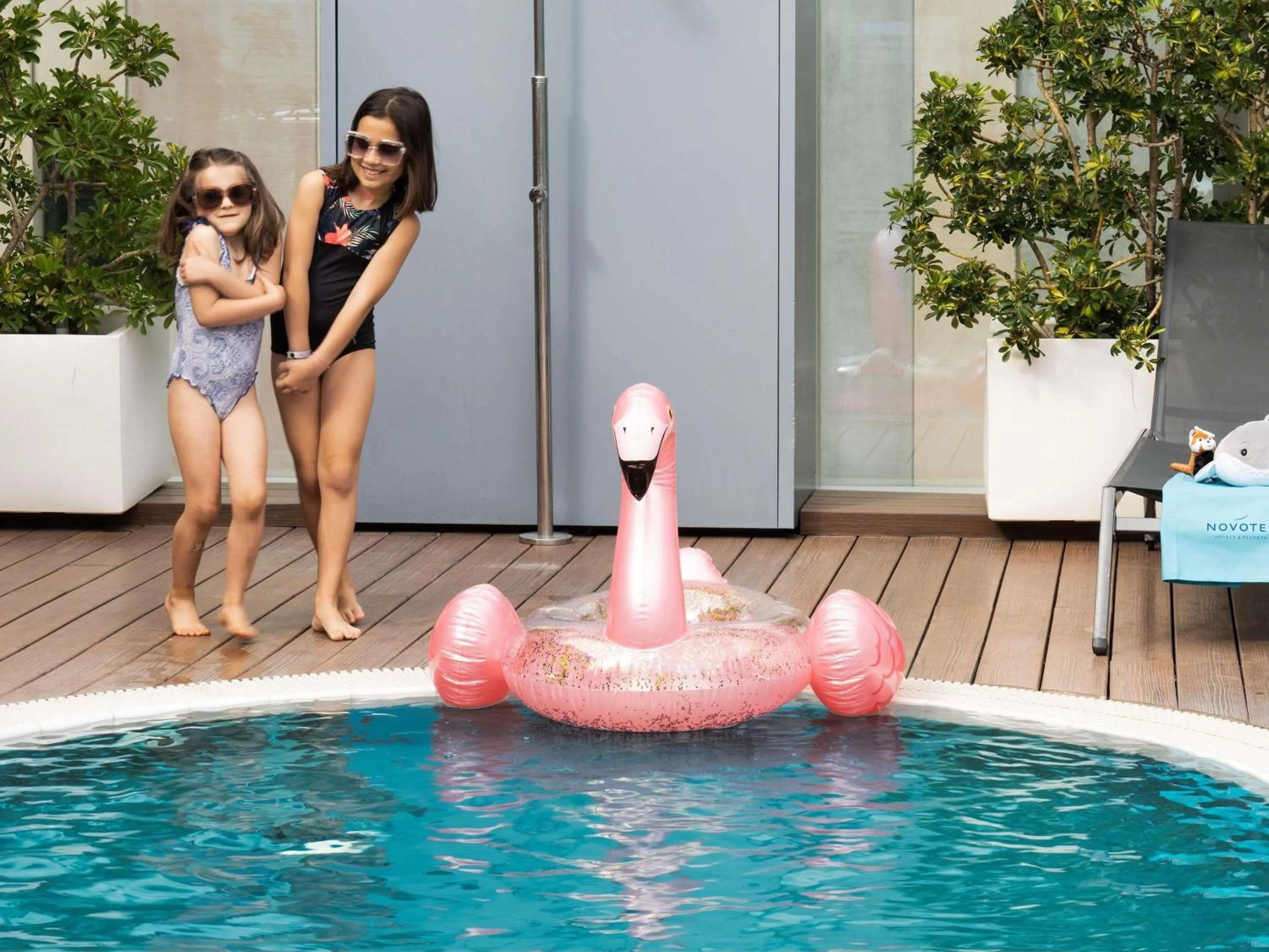 Pool view in Novotel Barcelona City