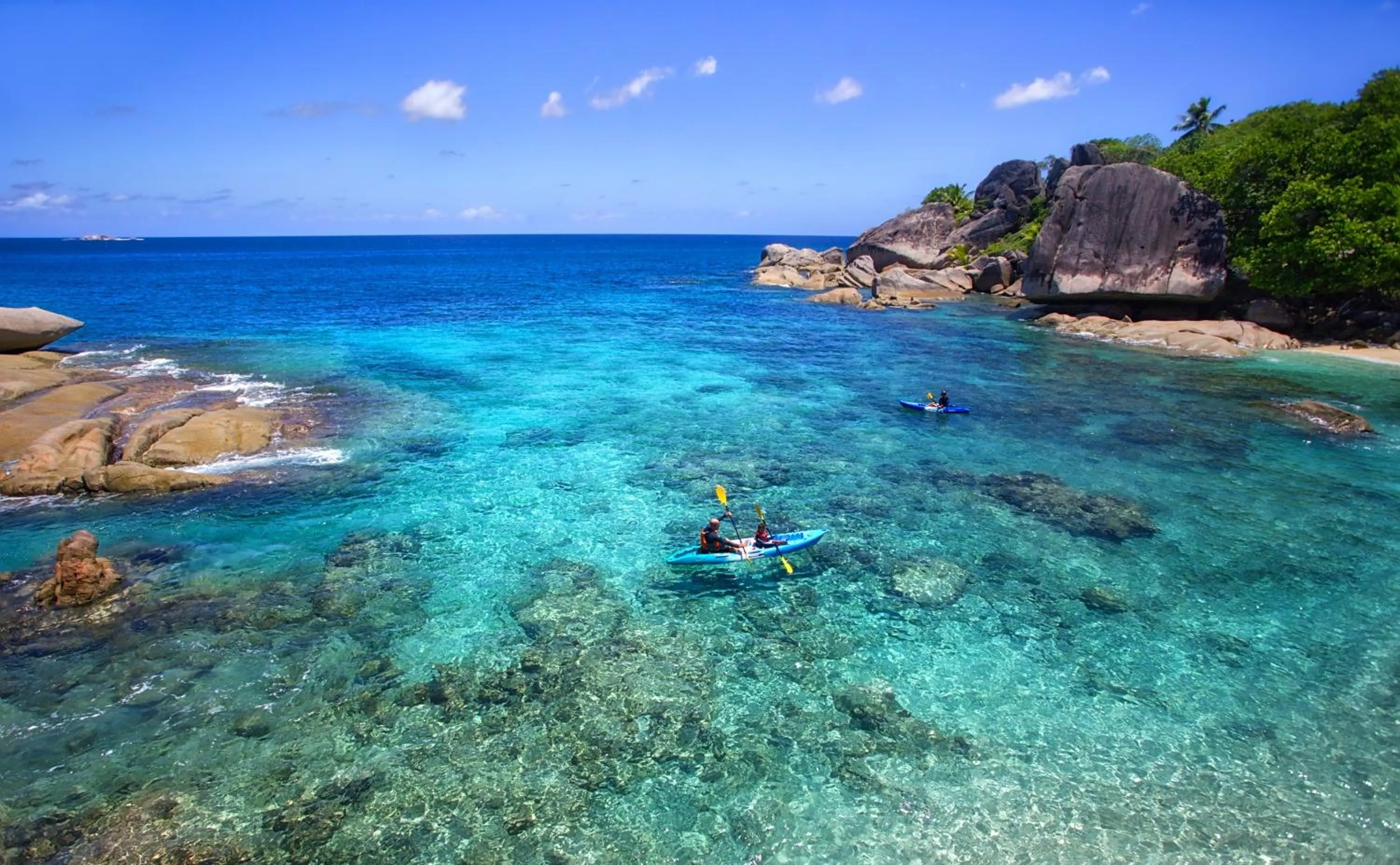 Canoeing in Six Senses Zil Pasyon, Seychelles
