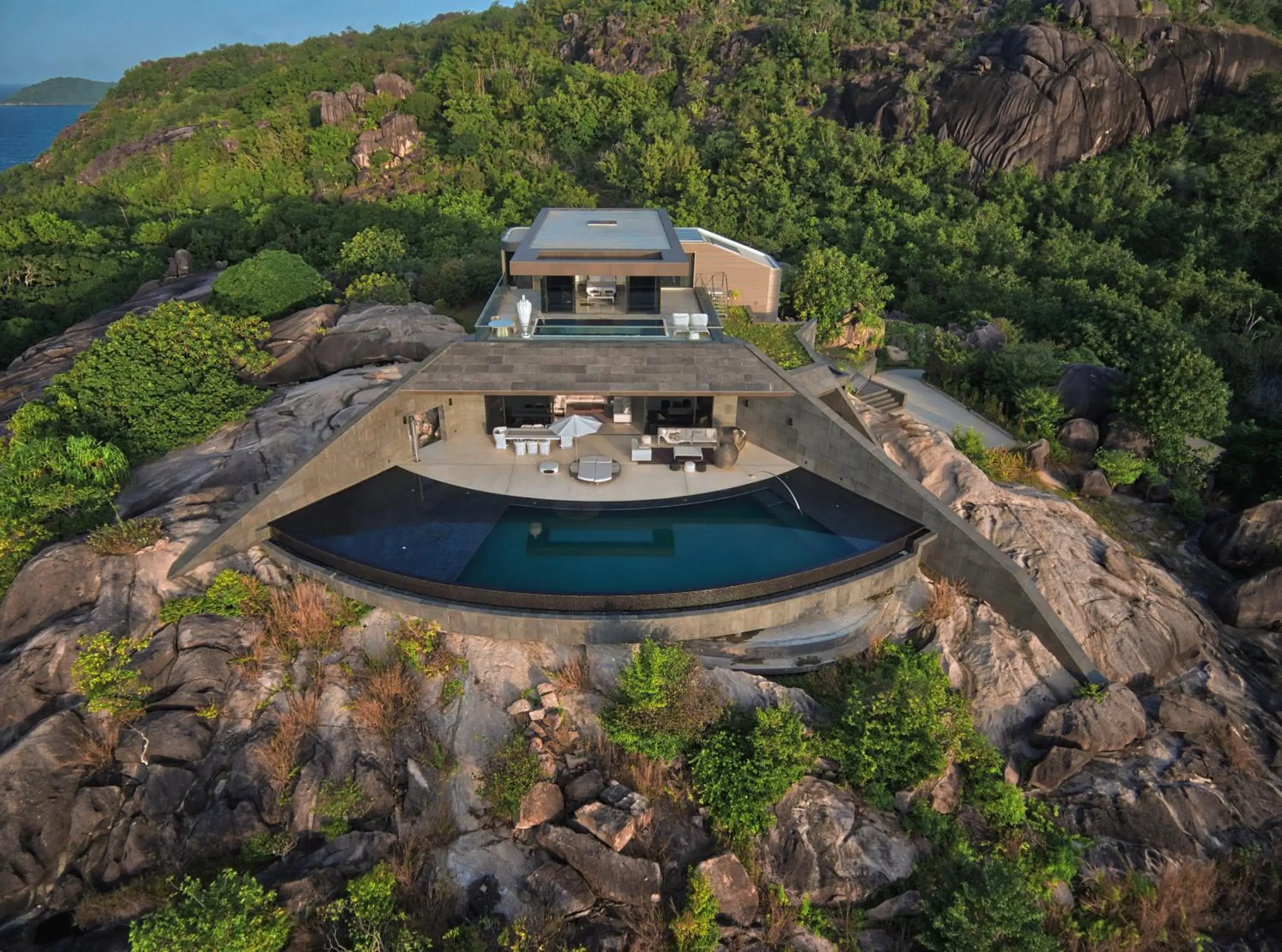 Bird's eye view in Six Senses Zil Pasyon, Seychelles Bird's eye view in Six Senses Zil Pasyon, Seychelles