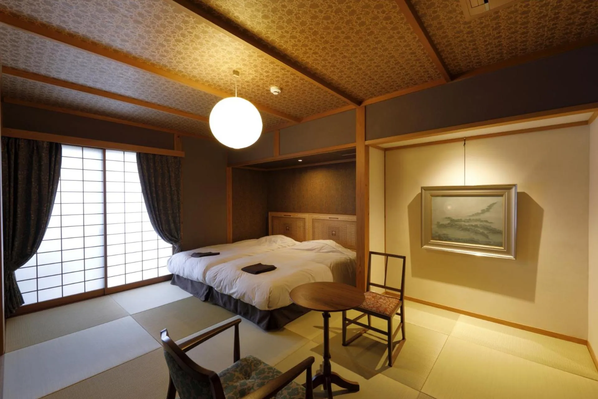 Bed in Yufuin Souan Kosumosu