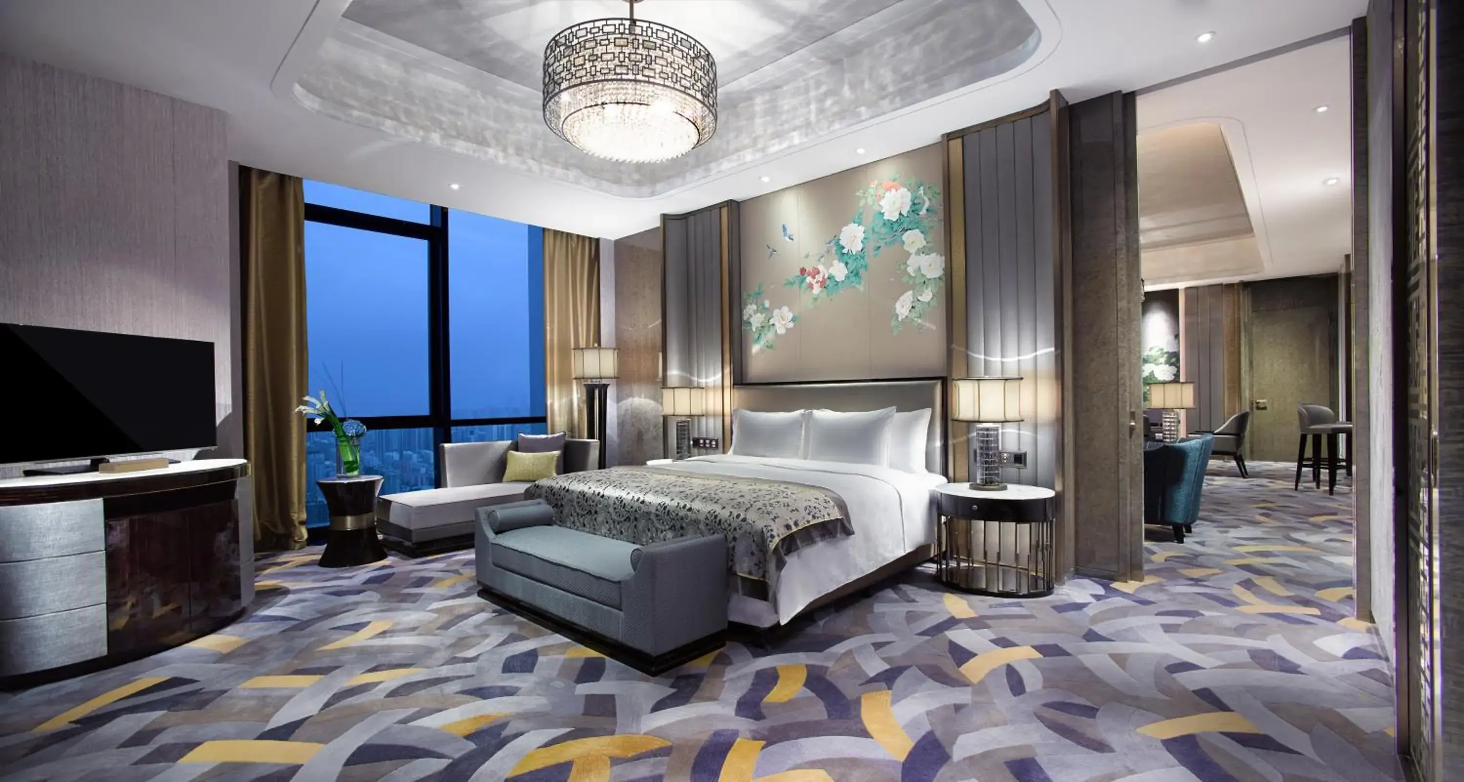 Photo of the whole room, Bed in Wanda Vista Zhengzhou Photo of the whole room, Bed in Wanda Vista Zhengzhou