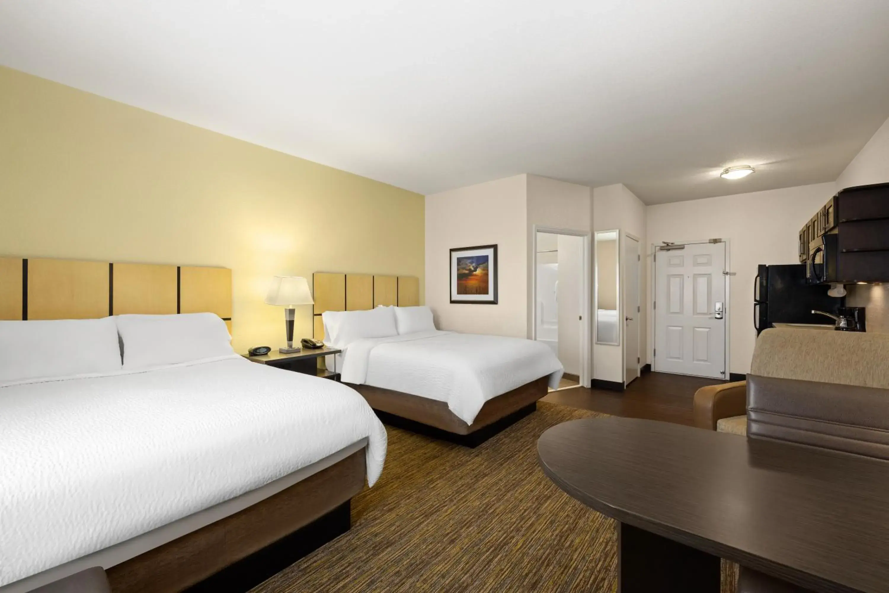 Queen Studio Suite with Two Queen Beds - Mobility Access Roll in Shower/Non-Smoking in Candlewood Suites Bismarck Queen Studio Suite with Two Queen Beds - Mobility Access Roll in Shower/Non-Smoking in Candlewood Suites Bismarck