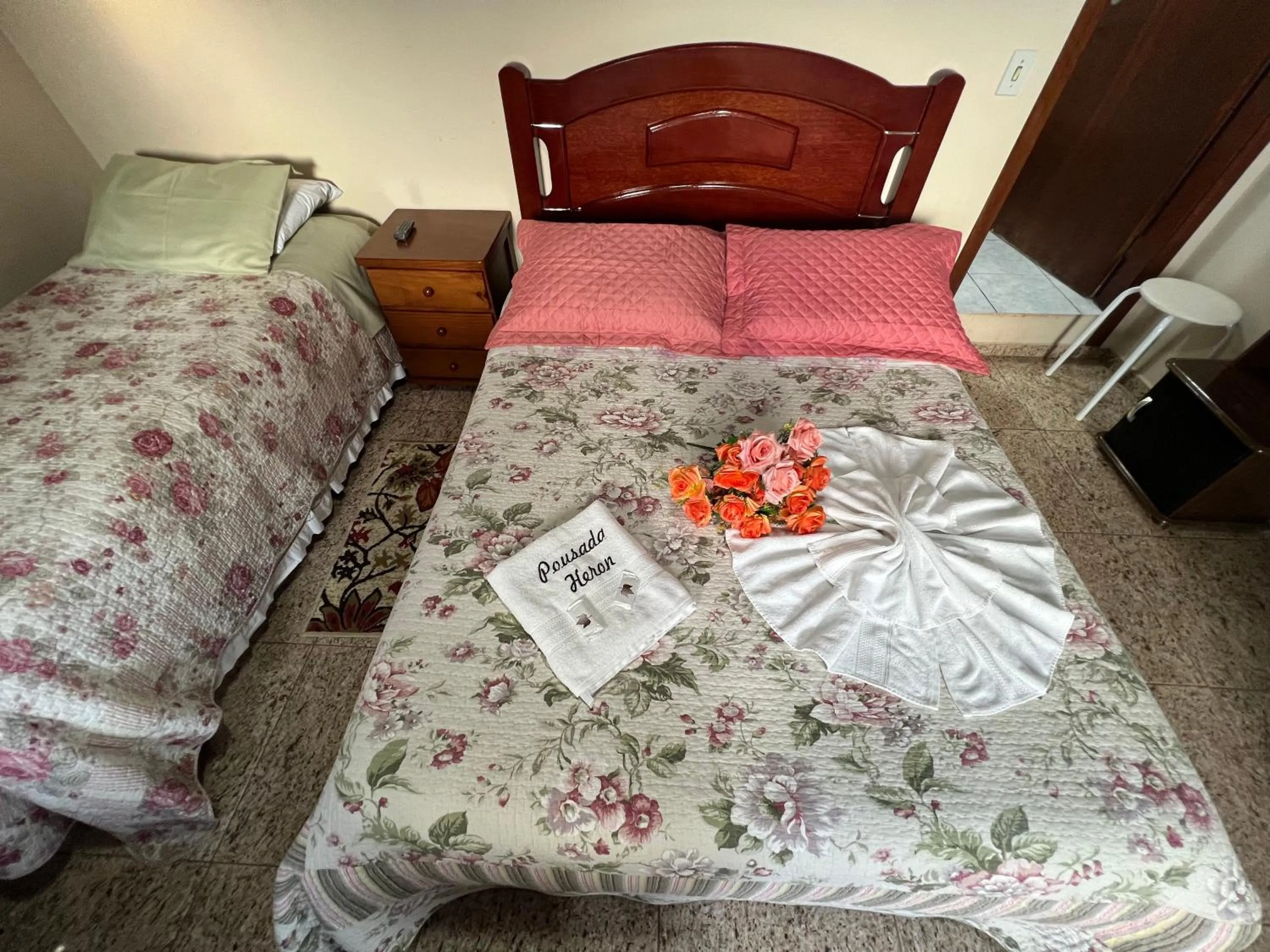 Bed in Pousada Heron
