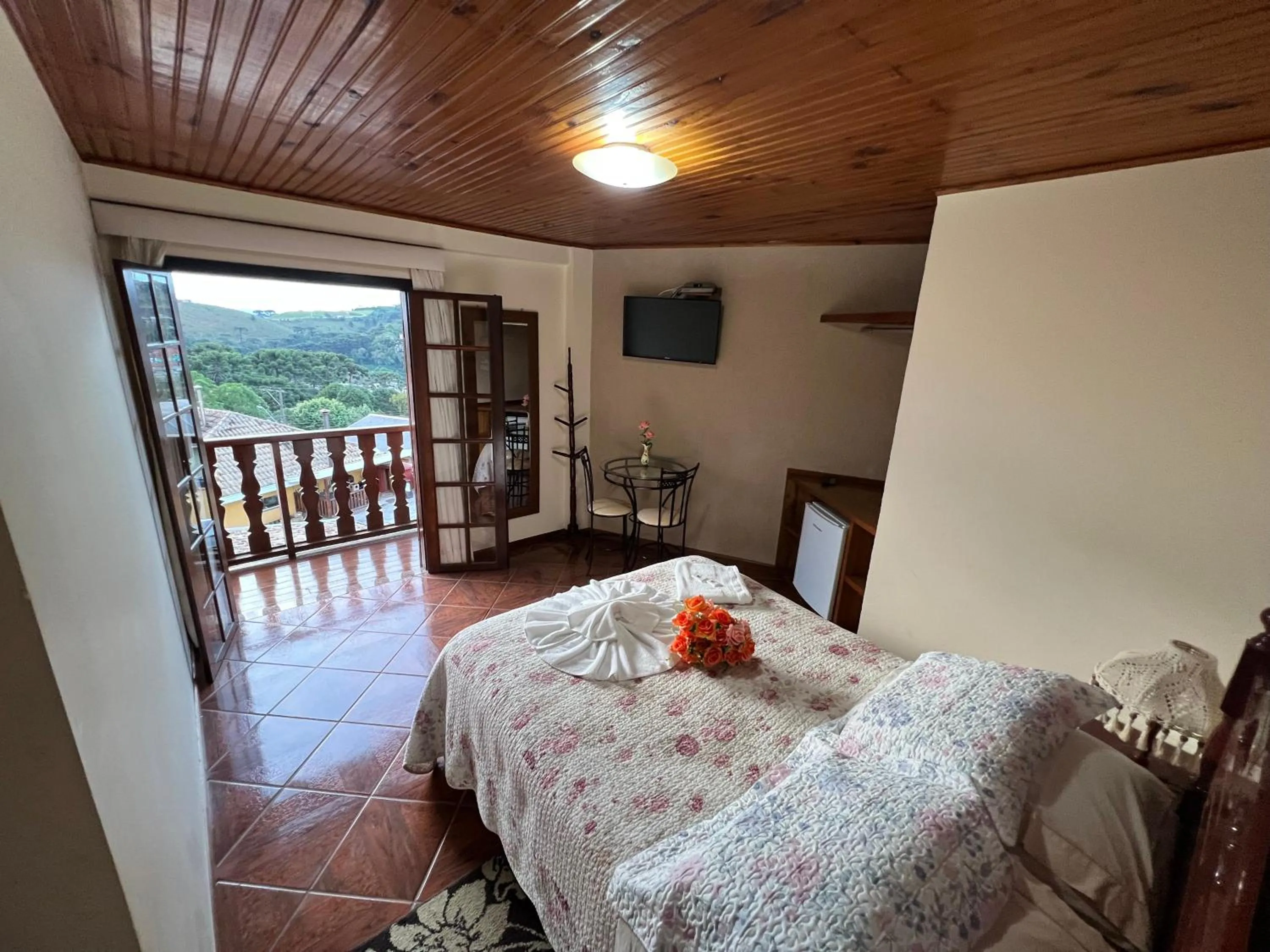 Bed in Pousada Heron
