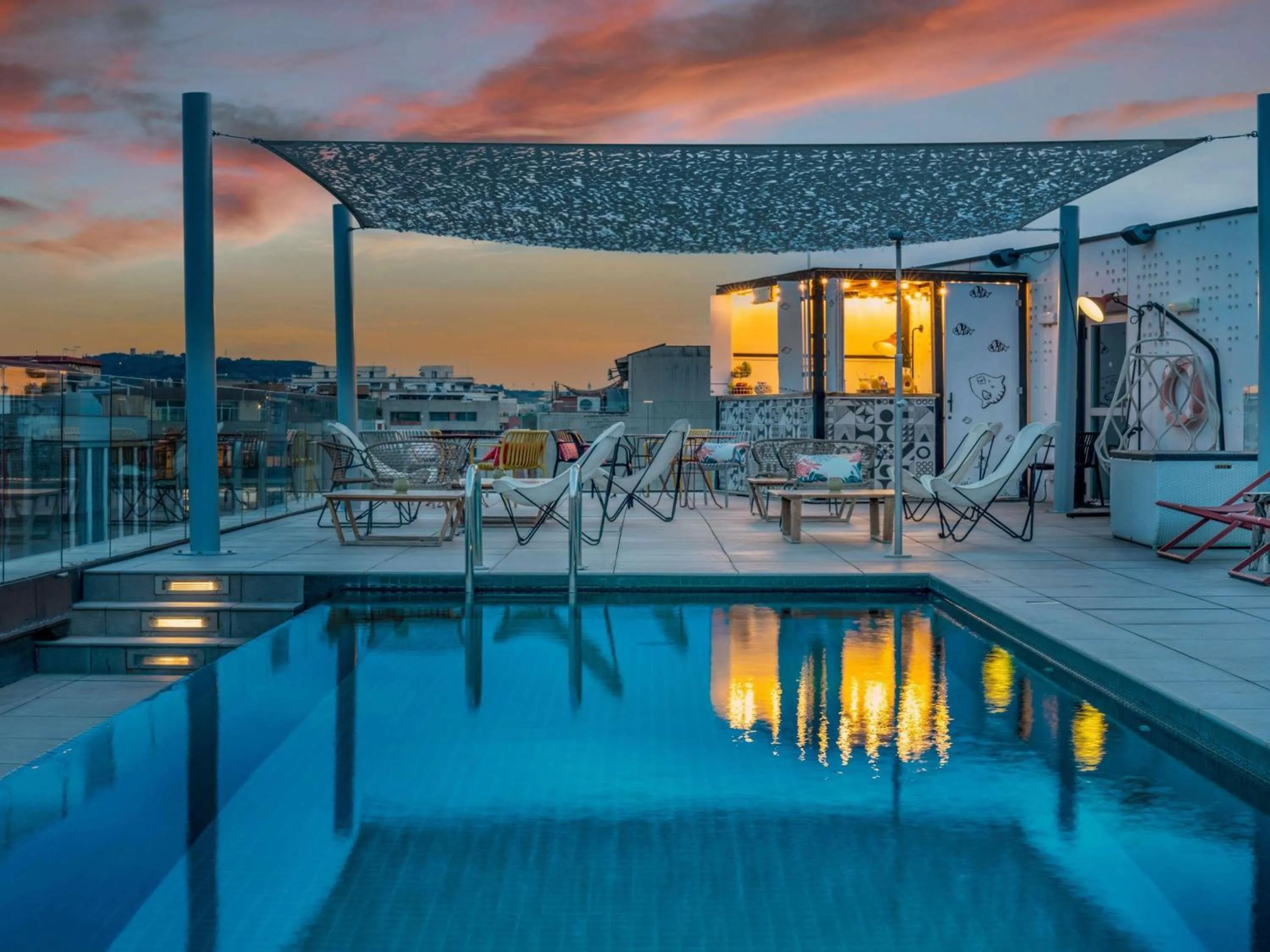 Pool view in ibis Styles Barcelona City Bogatell