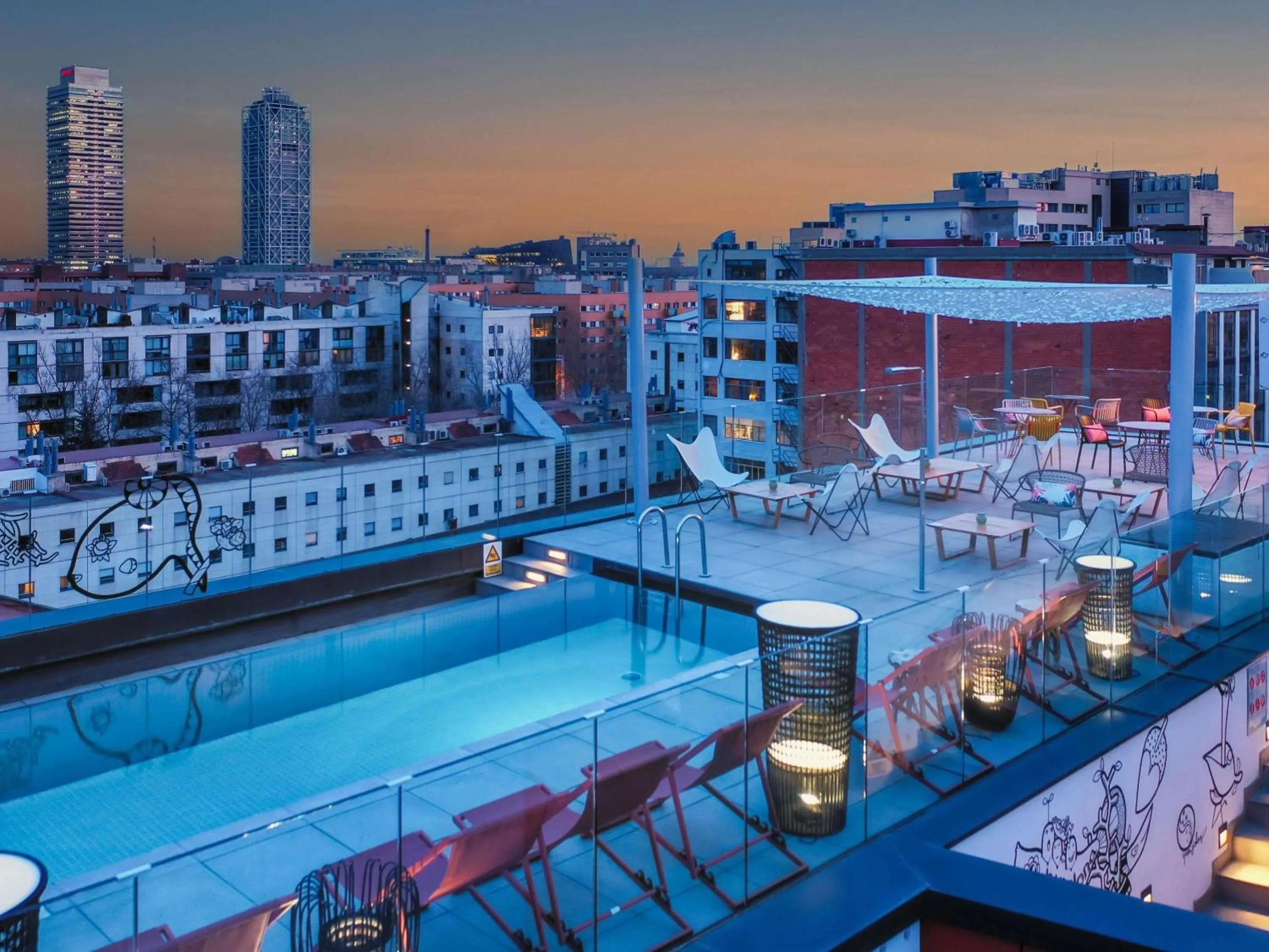 Pool view in ibis Styles Barcelona City Bogatell
