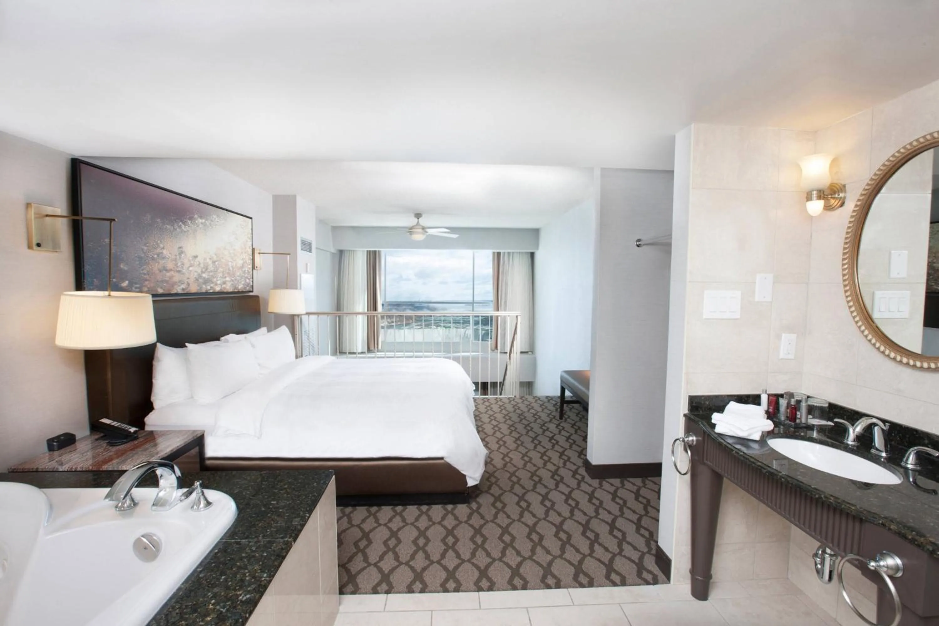 Photo of the whole room, Bed in Niagara Falls Marriott Fallsview Hotel & Spa