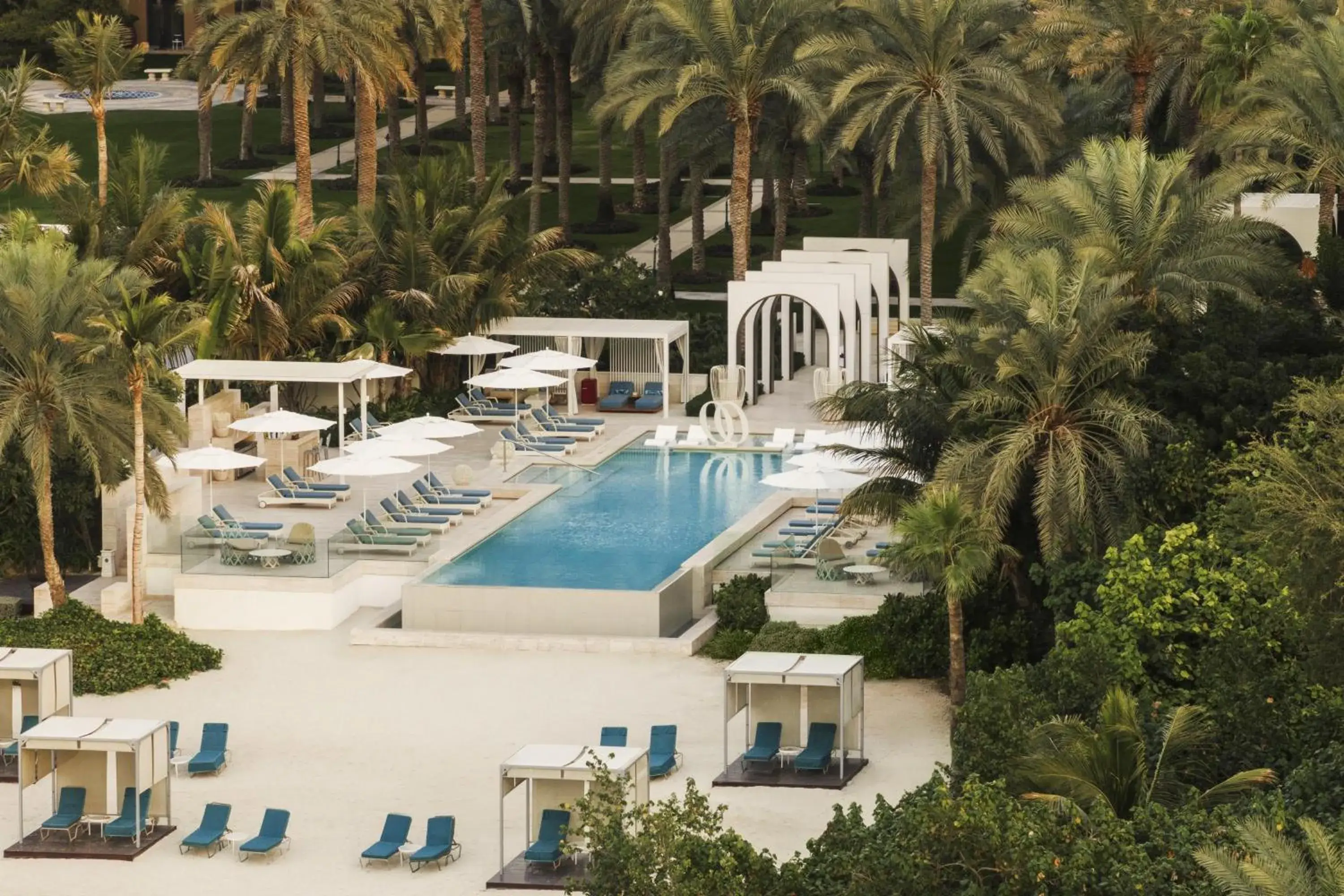 Pool view in One&Only Royal Mirage Resort Dubai Pool view in One&Only Royal Mirage Resort Dubai