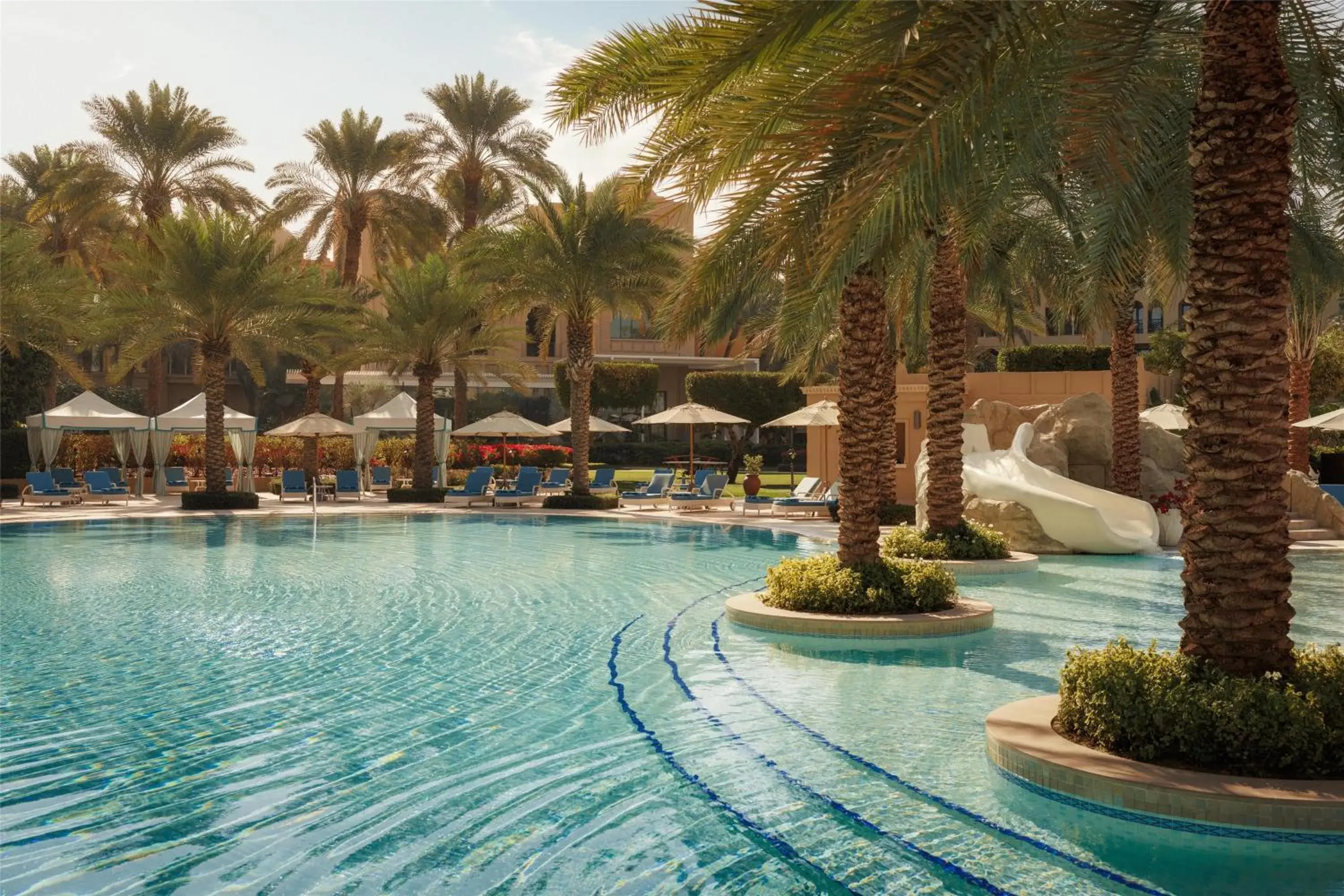Pool view in One&Only Royal Mirage Resort Dubai Pool view in One&Only Royal Mirage Resort Dubai