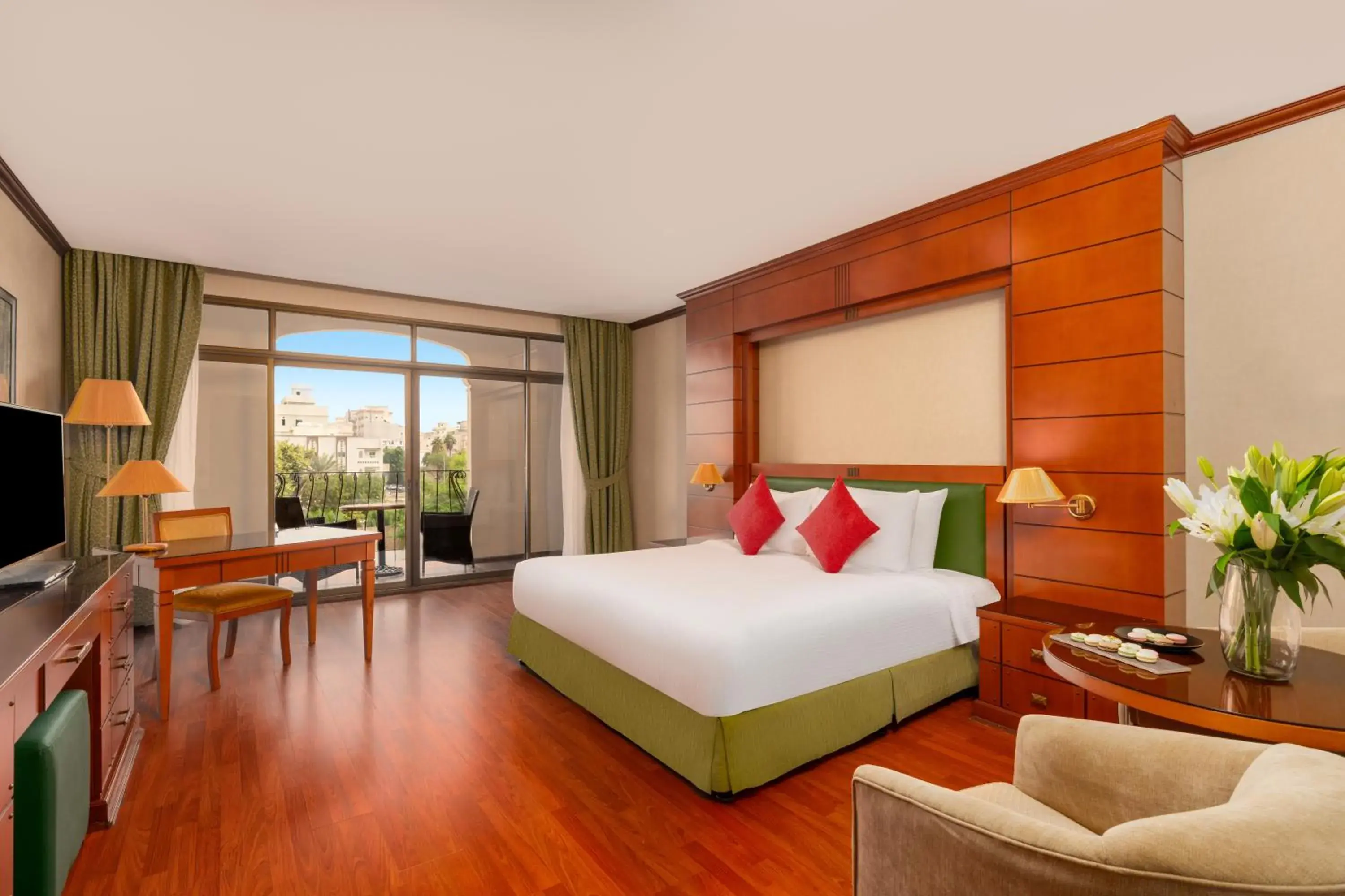 Balcony/Terrace, Bed in Mövenpick Hotel Jeddah Balcony/Terrace, Bed in Mövenpick Hotel Jeddah