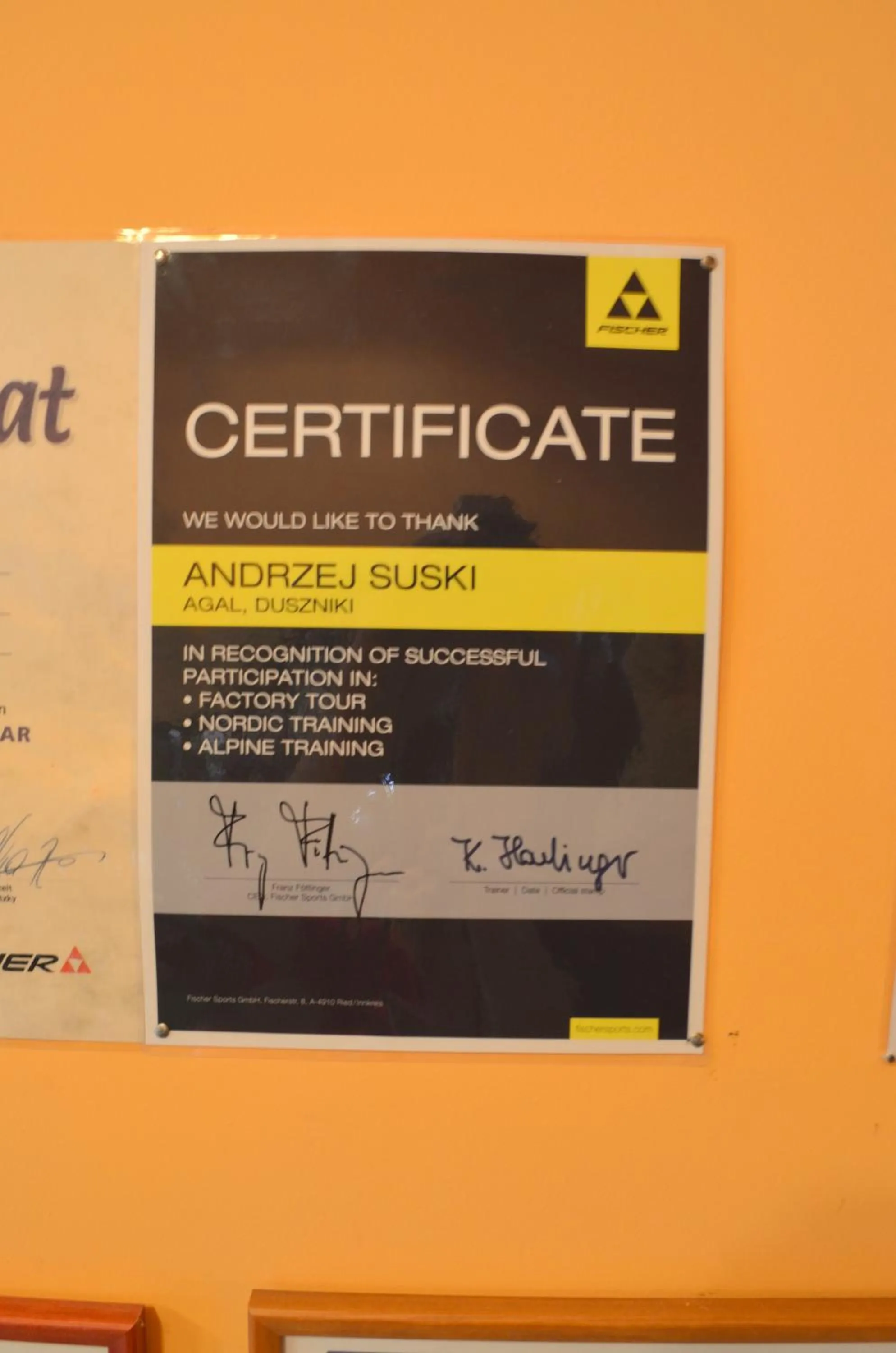 Certificate/Award in Agal Zieleniec