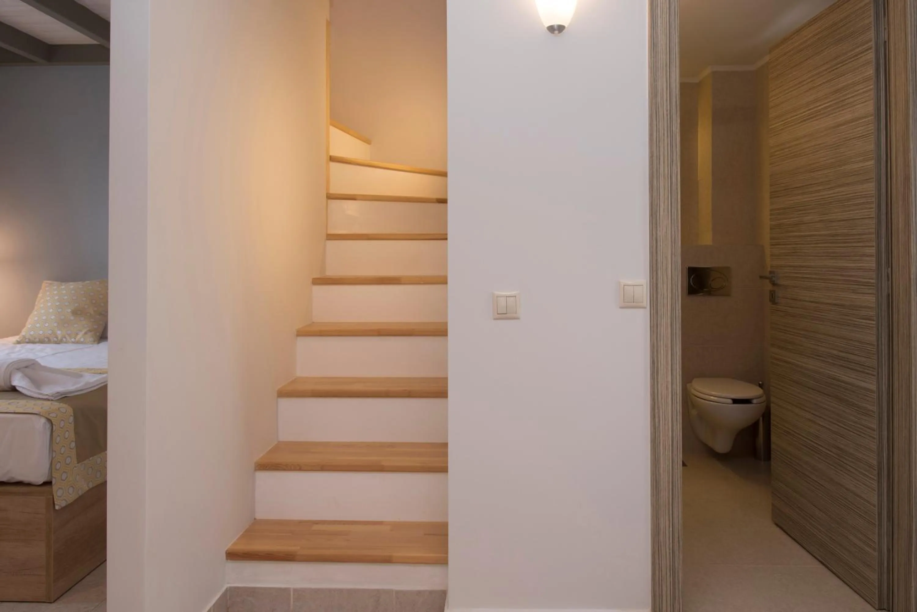 Bathroom, Bed in Kotroni Villas