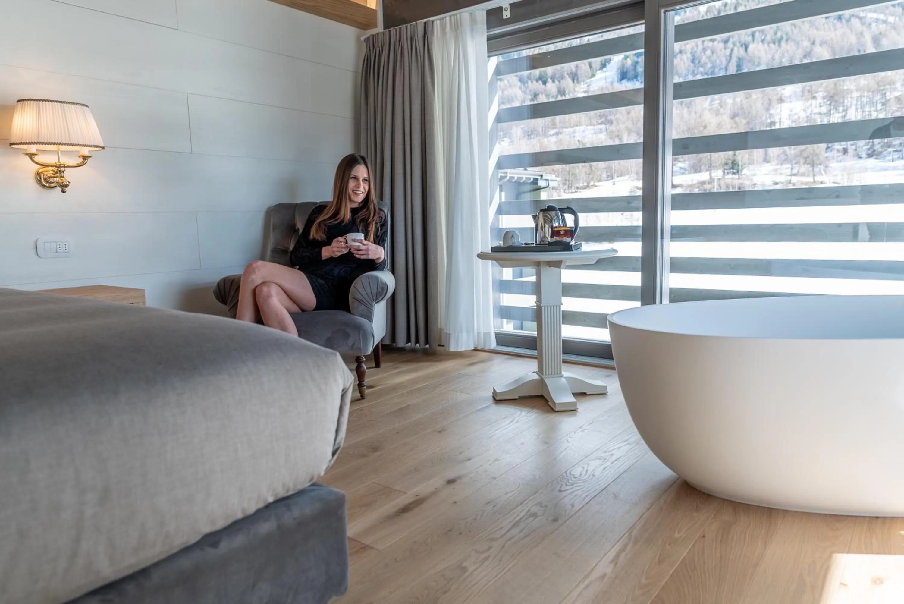 Bedroom in Cristallo Wellness Hotel