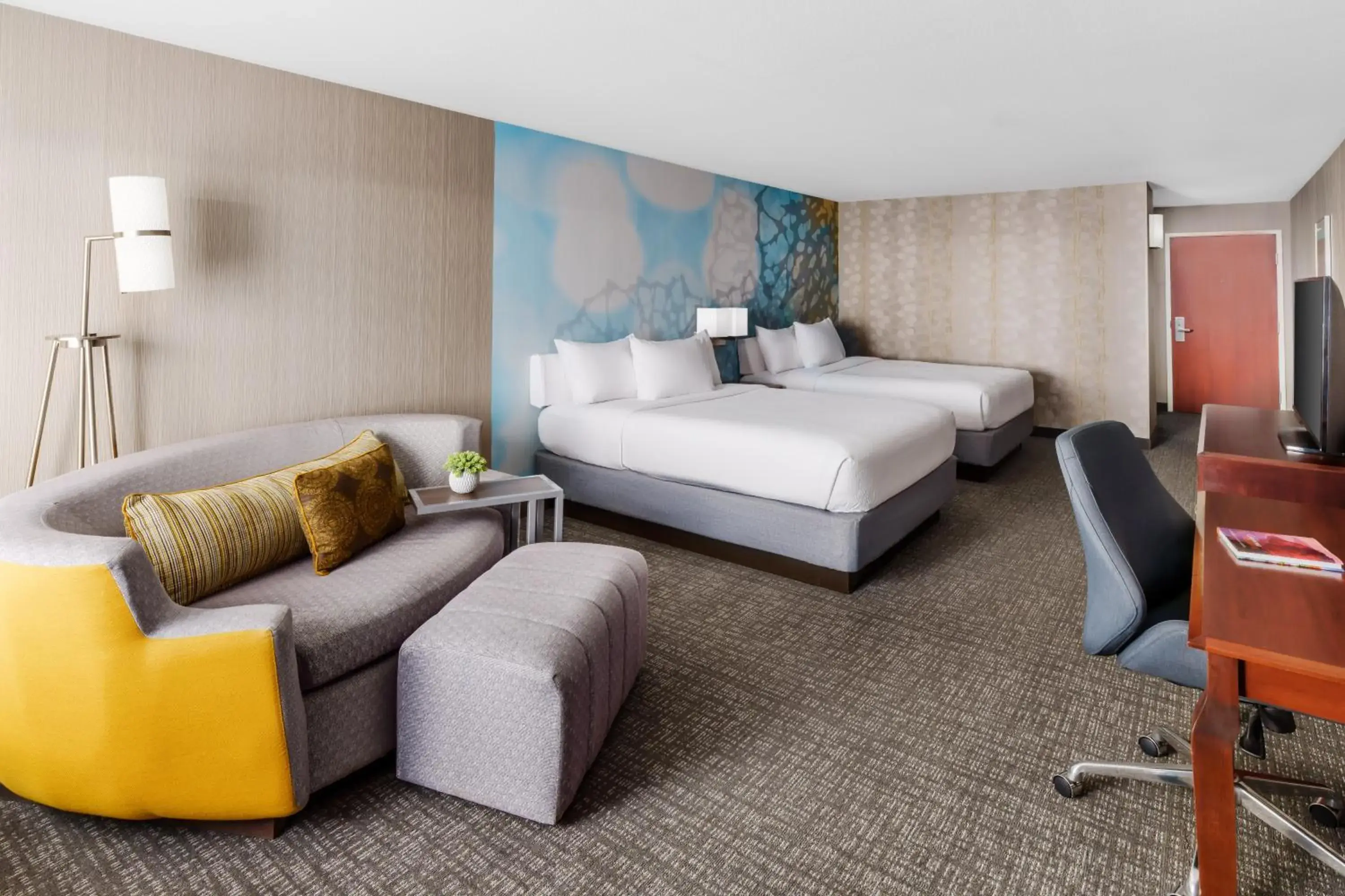 Deluxe Queen Room with Two Queen Beds and Sofa Bed in Courtyard by Marriott Roseville Galleria Mall/Creekside Ridge Drive Deluxe Queen Room with Two Queen Beds and Sofa Bed in Courtyard by Marriott Roseville Galleria Mall/Creekside Ridge Drive