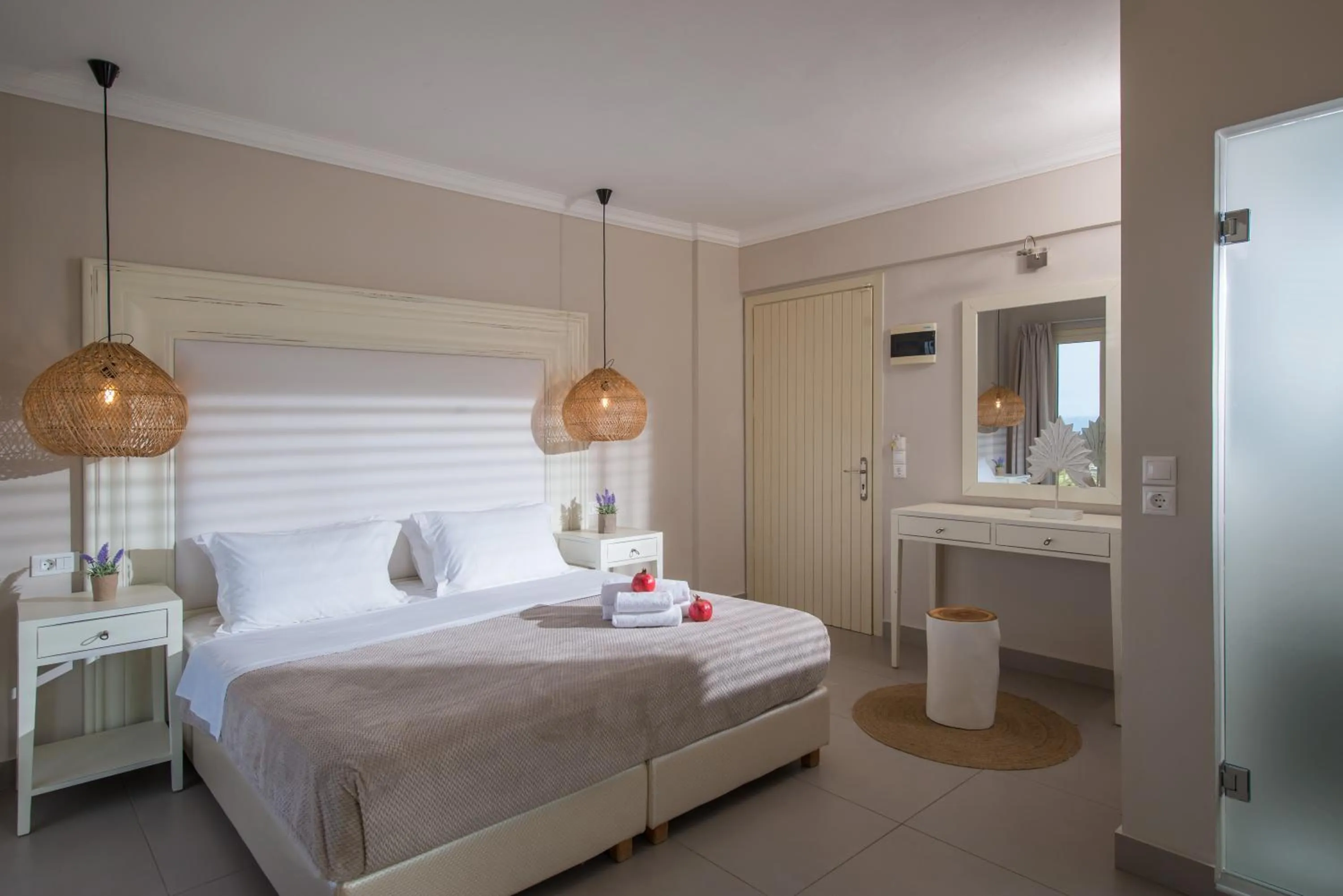 Bed in Notos Heights Hotel & Suites