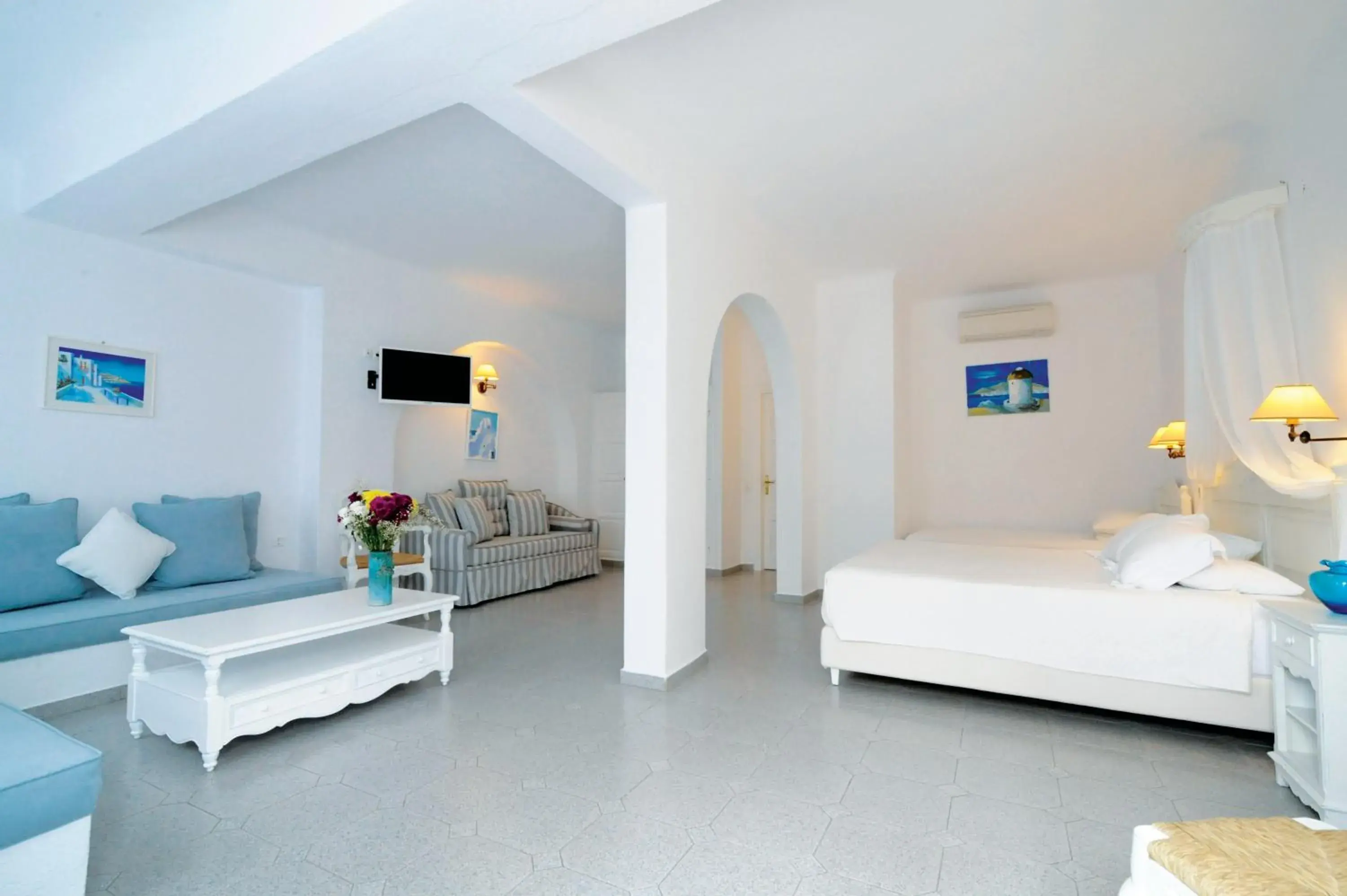 Bed in Kamari Hotel Bed in Kamari Hotel