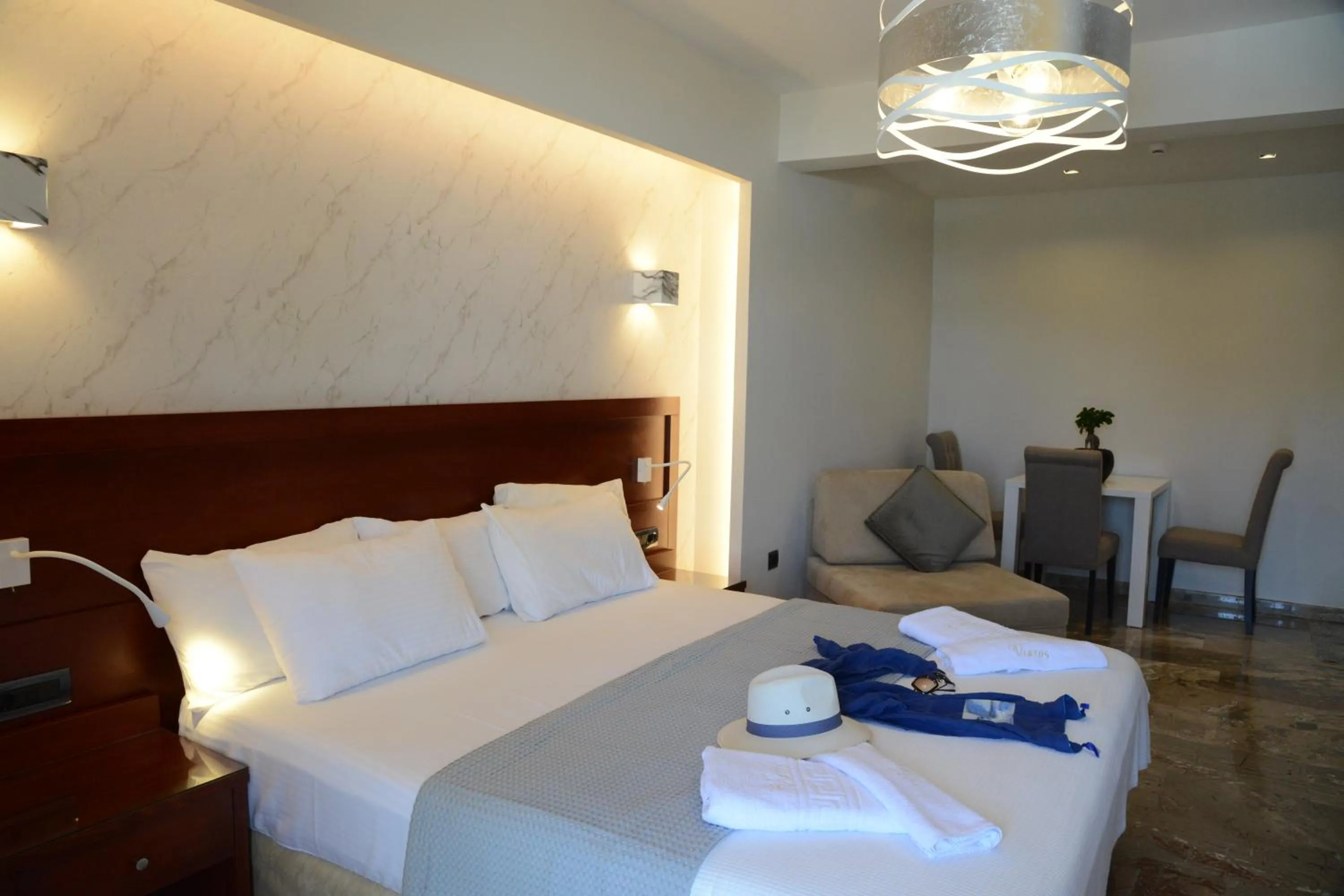 Bed in Viaros Hotel Apartments