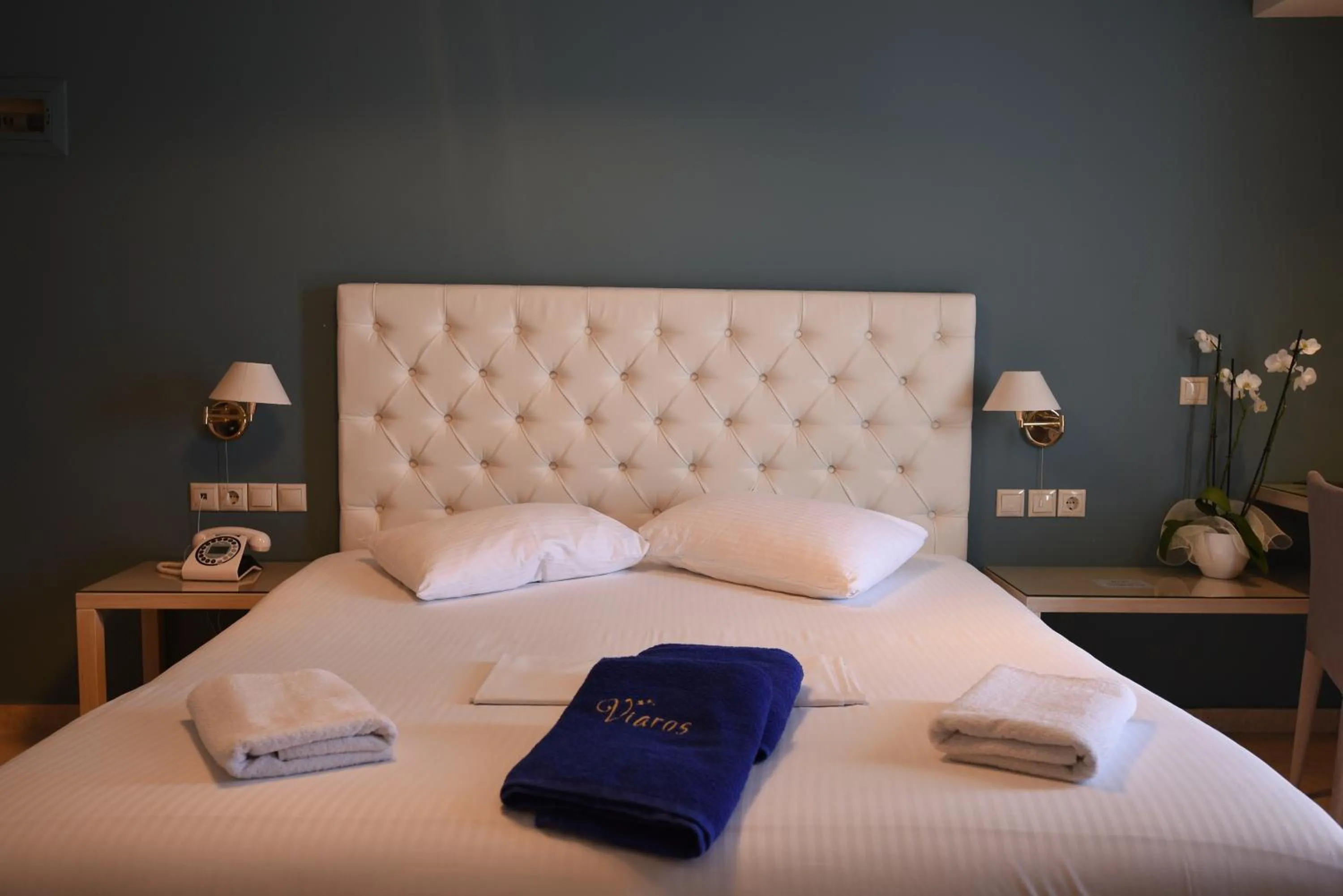 Bed in Viaros Hotel Apartments