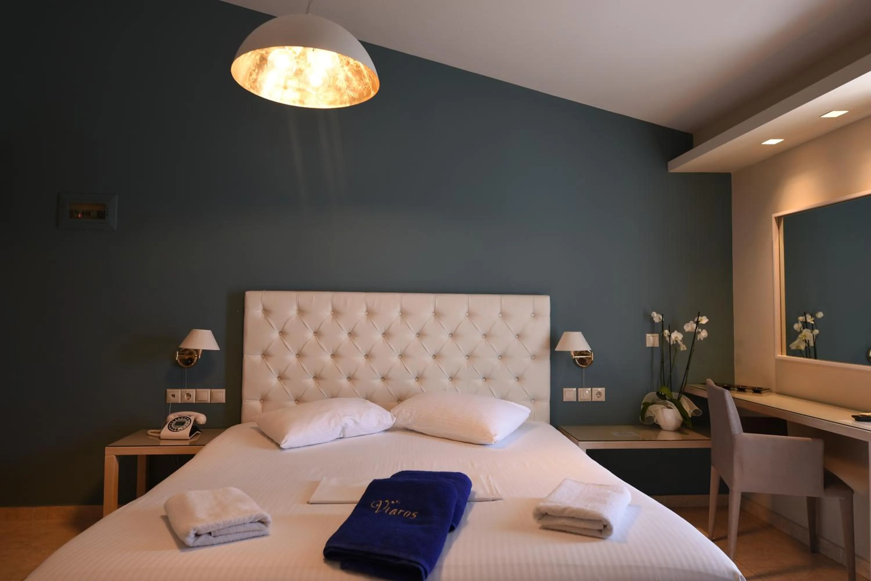 Bed in Viaros Hotel Apartments
