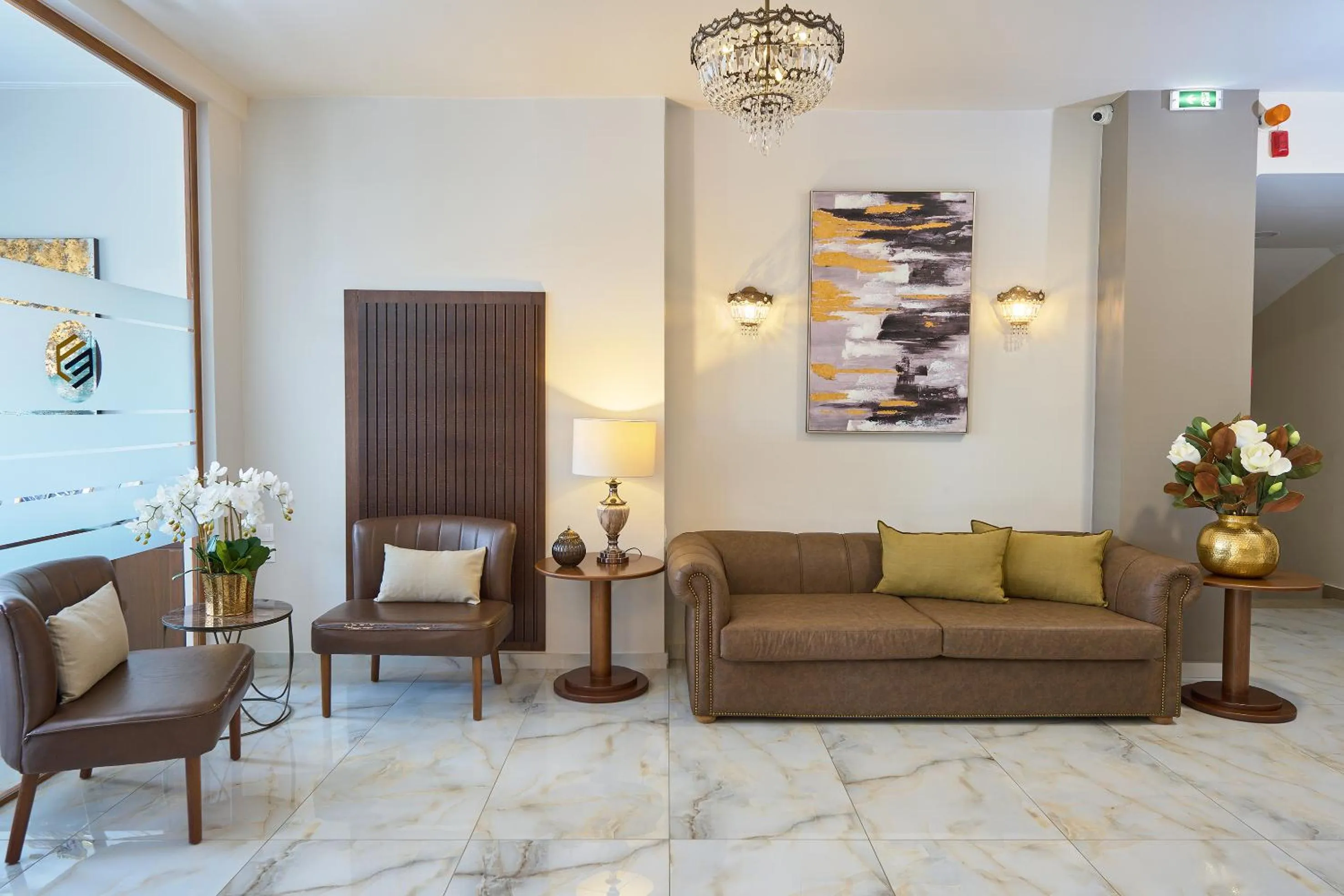 Lobby or reception in Filippos Hotel