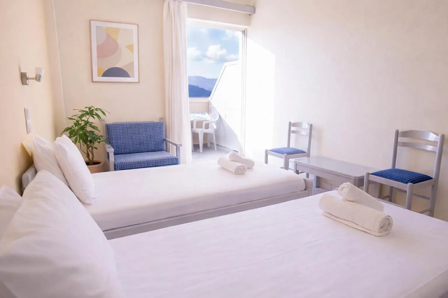 Bed in Galini Beach Hotel