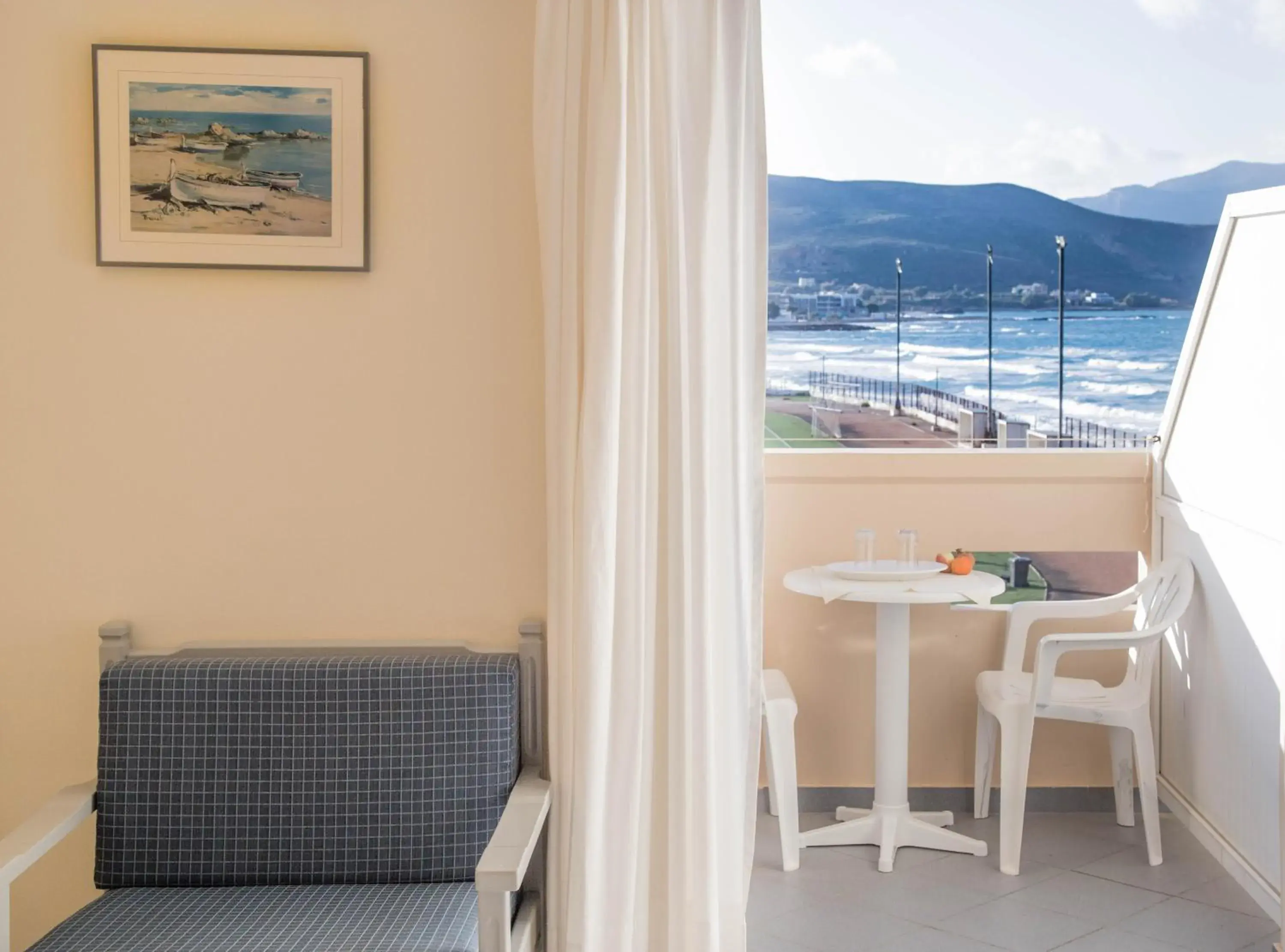 Double or Twin Room with Side Sea View in Galini Beach Hotel Double or Twin Room with Side Sea View in Galini Beach Hotel