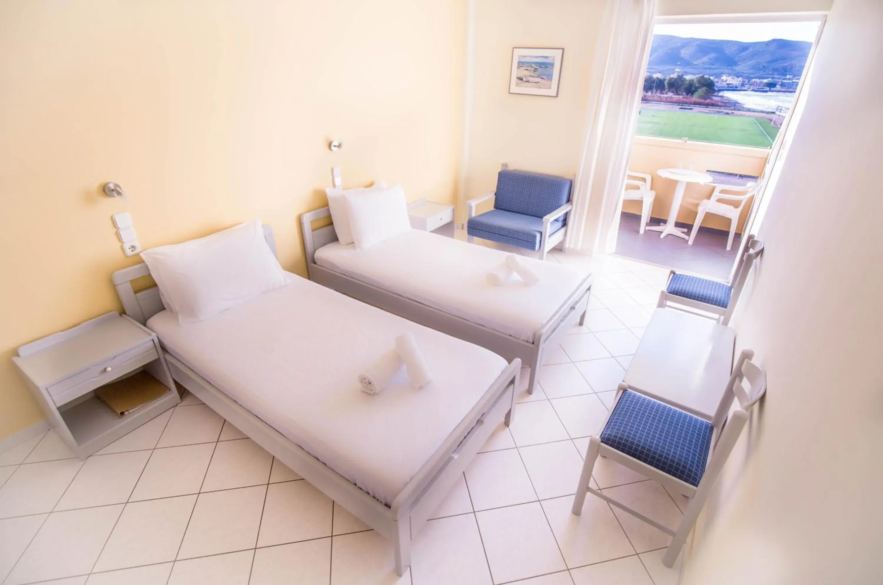 Double or Twin Room with Side Sea View in Galini Beach Hotel Double or Twin Room with Side Sea View in Galini Beach Hotel