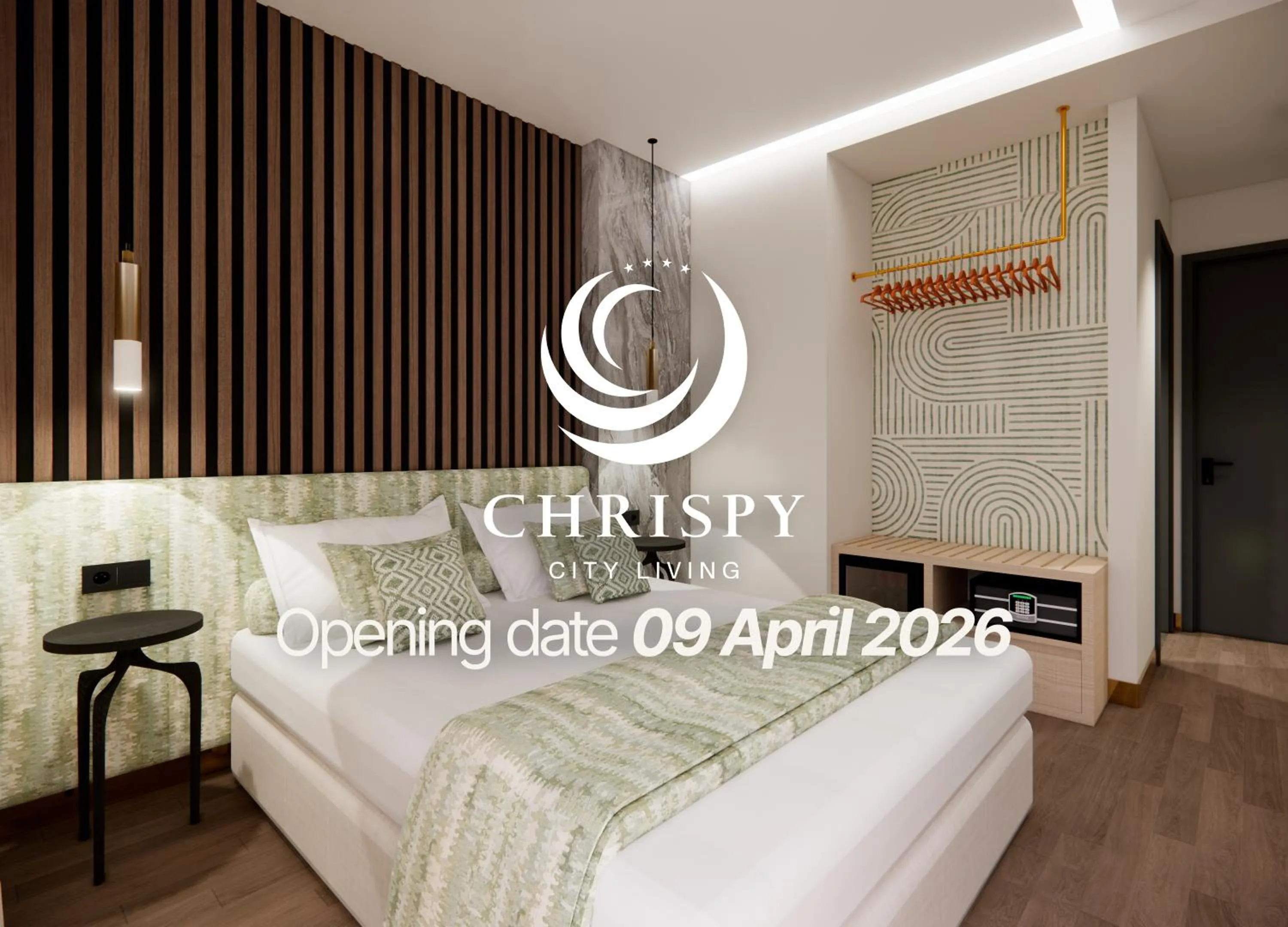 Photo of the whole room, Bed in Chrispy City Living ex Nefeli